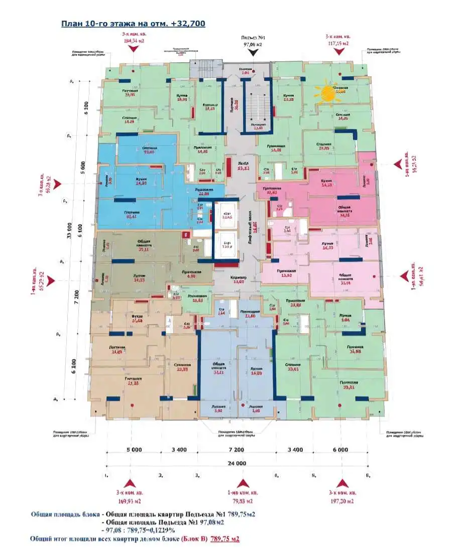 3-к квартира, 7 этаж, 117 м², Шохмансур