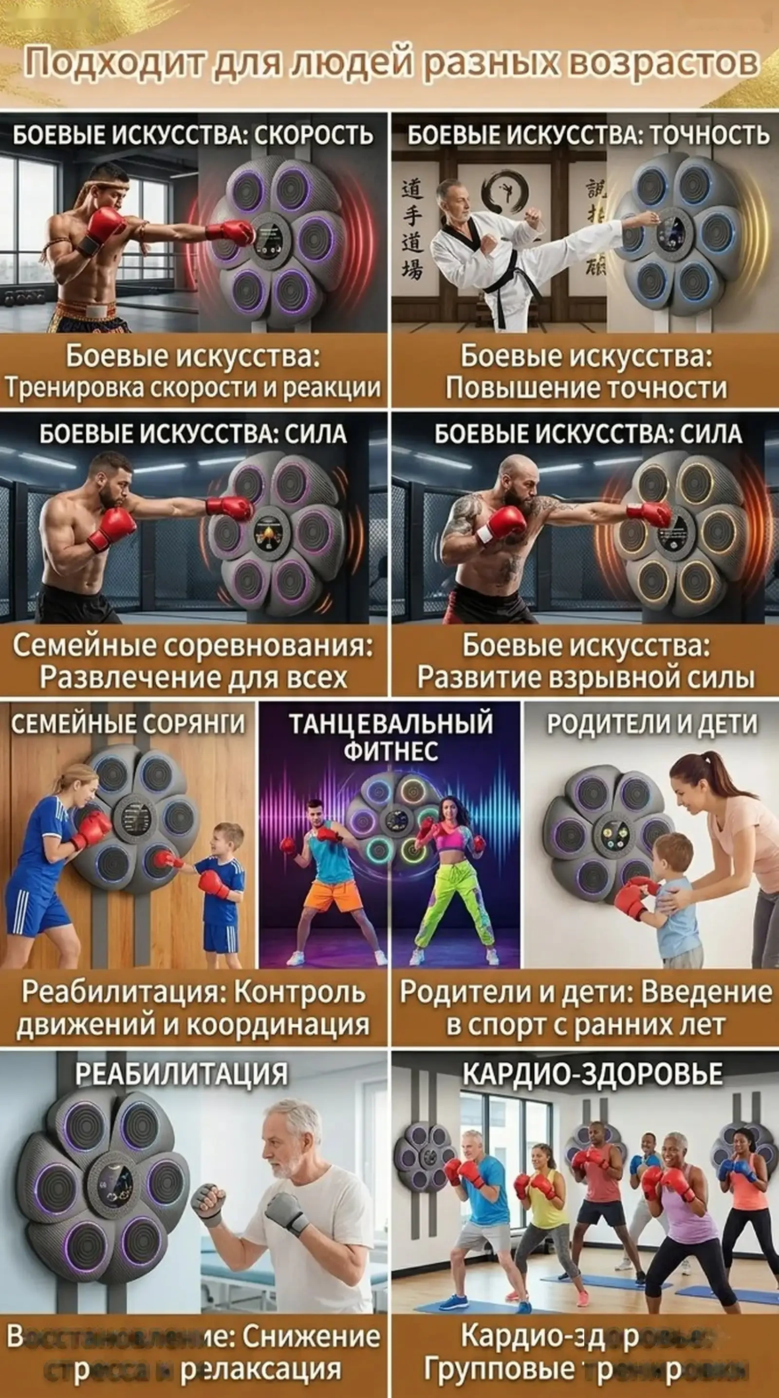 Умная музыкальная боксёрская машина Music Boxing Machine тренажёр для дети — фото 2
