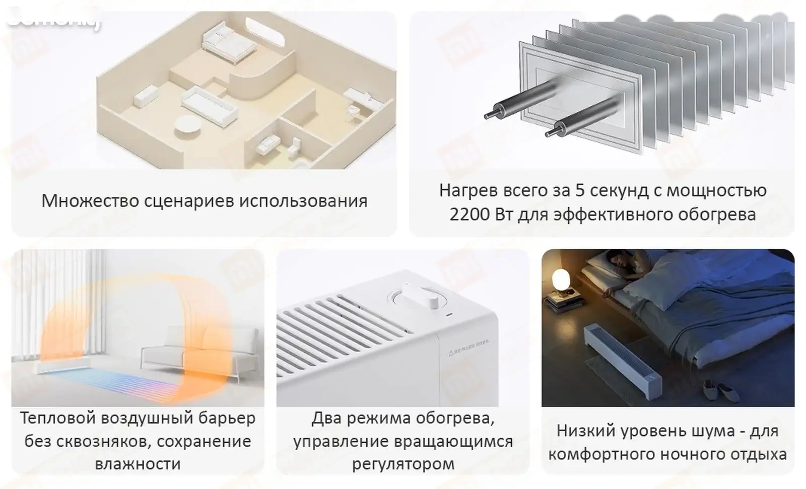 Электрический обогреватель Xiaomi Mijia Baseboard Electric Heater 2
