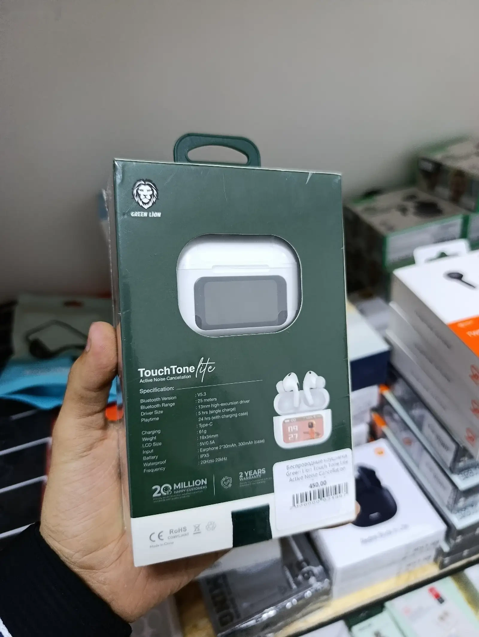 Беспроводные наушники Green Lion Touch Tone Lite Active Noise Cancellation — фото 2
