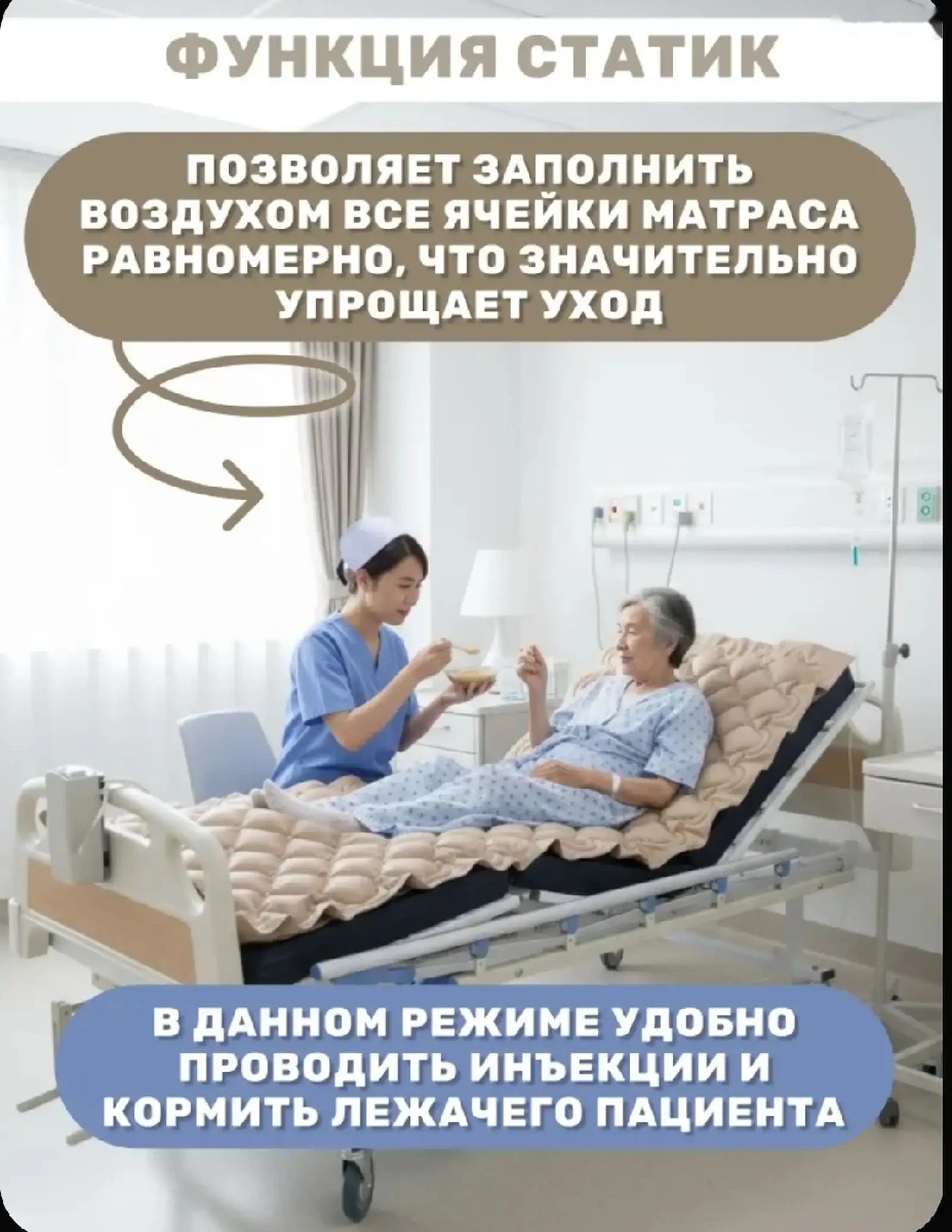 Противопролежневый матрас ORTHOFORMA М-0007 200х89х7,5-9 см с компрессором