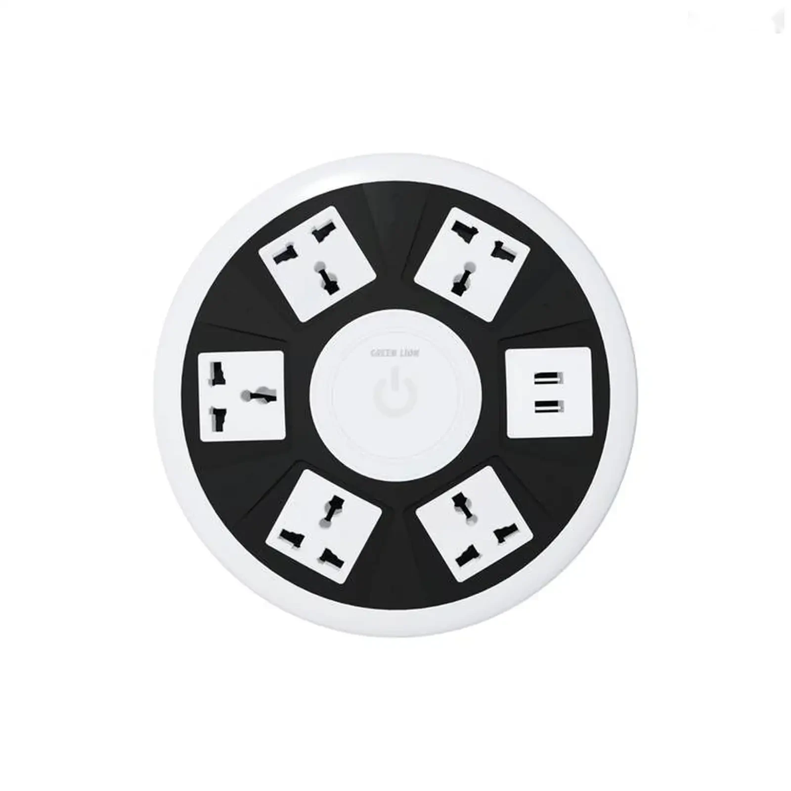 Розетка Green Lion 7 в 1 Power Socket 5AC Universal Outlet + 2USB белый — фото 2