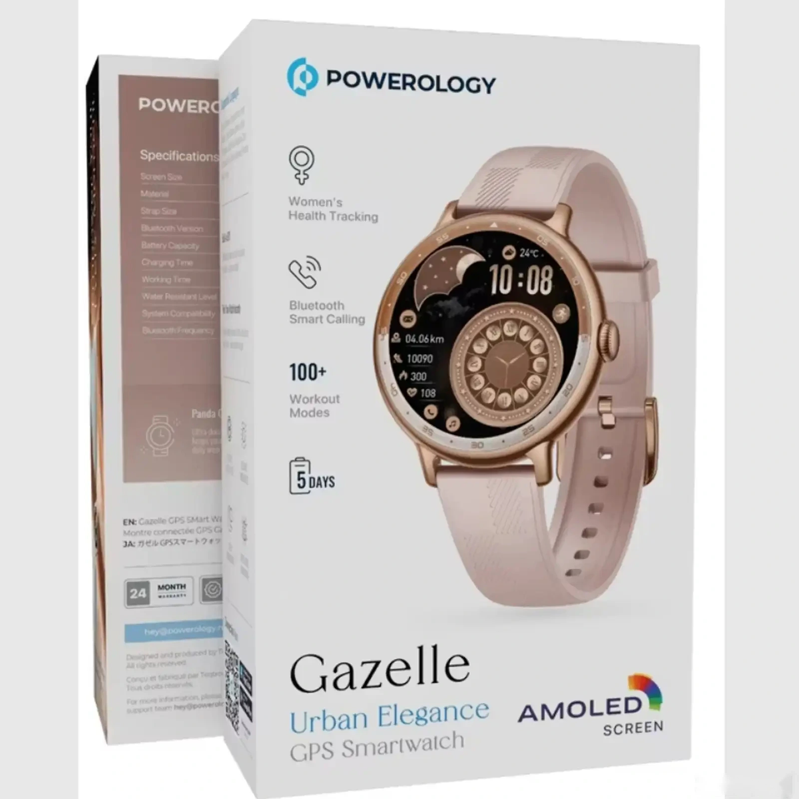 Умные часы Powerology Gazelle Urban Elegance GPS SmartWatch розовый — фото 3