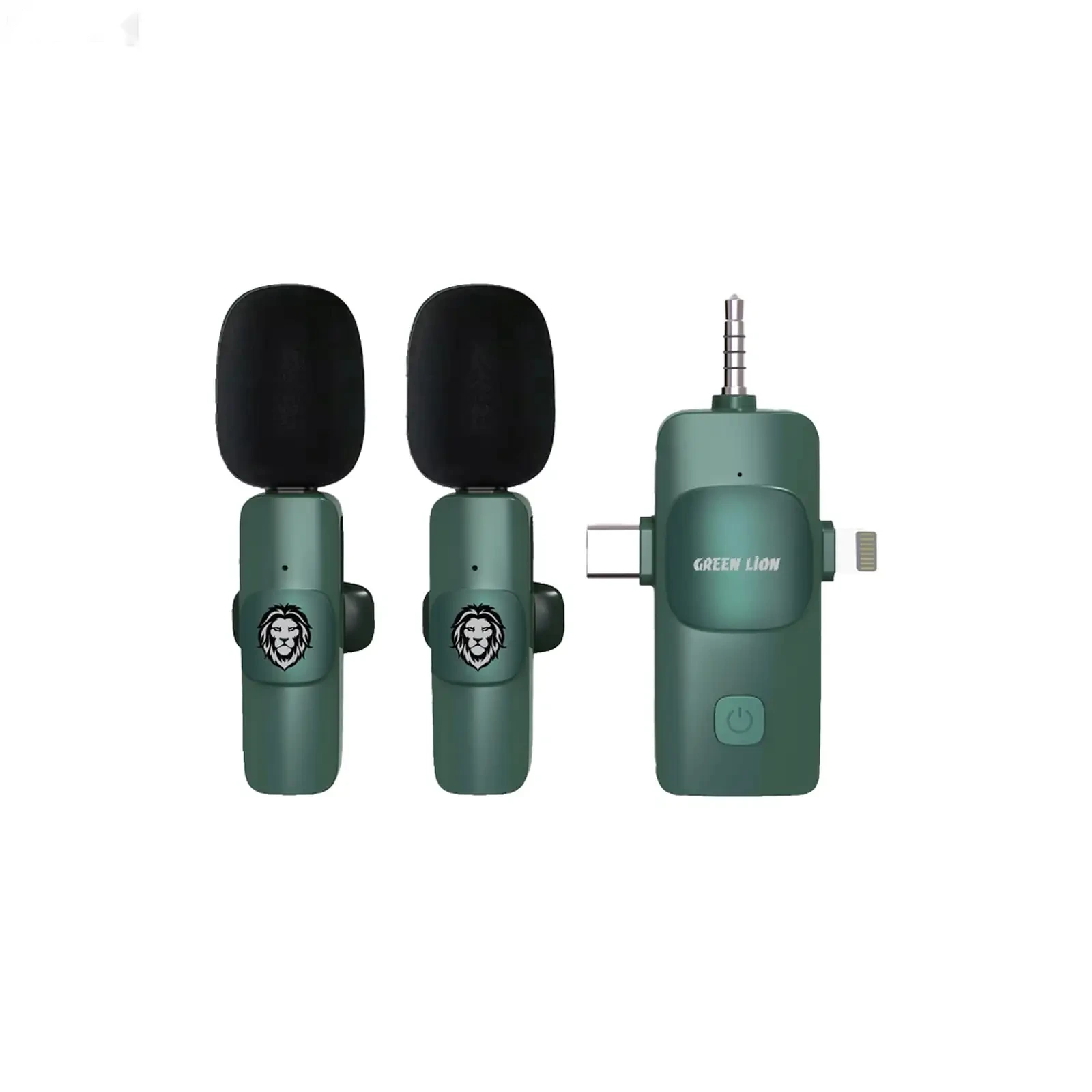 3 в 1 микрофон Green Lion 3 IN 1 Microphone Type-C / Lightning / Aux зеленый — фото 2