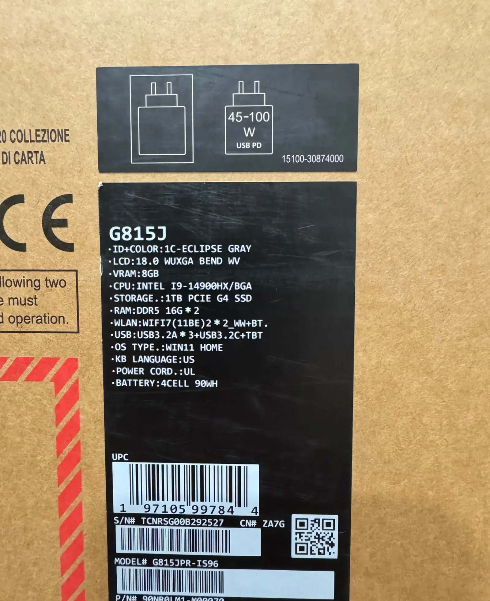 Игровой ноутбук Asus ROG Strix G18 I9 14th 32GB 1TB SSD RTX 5070 8GB Eclipse Gra