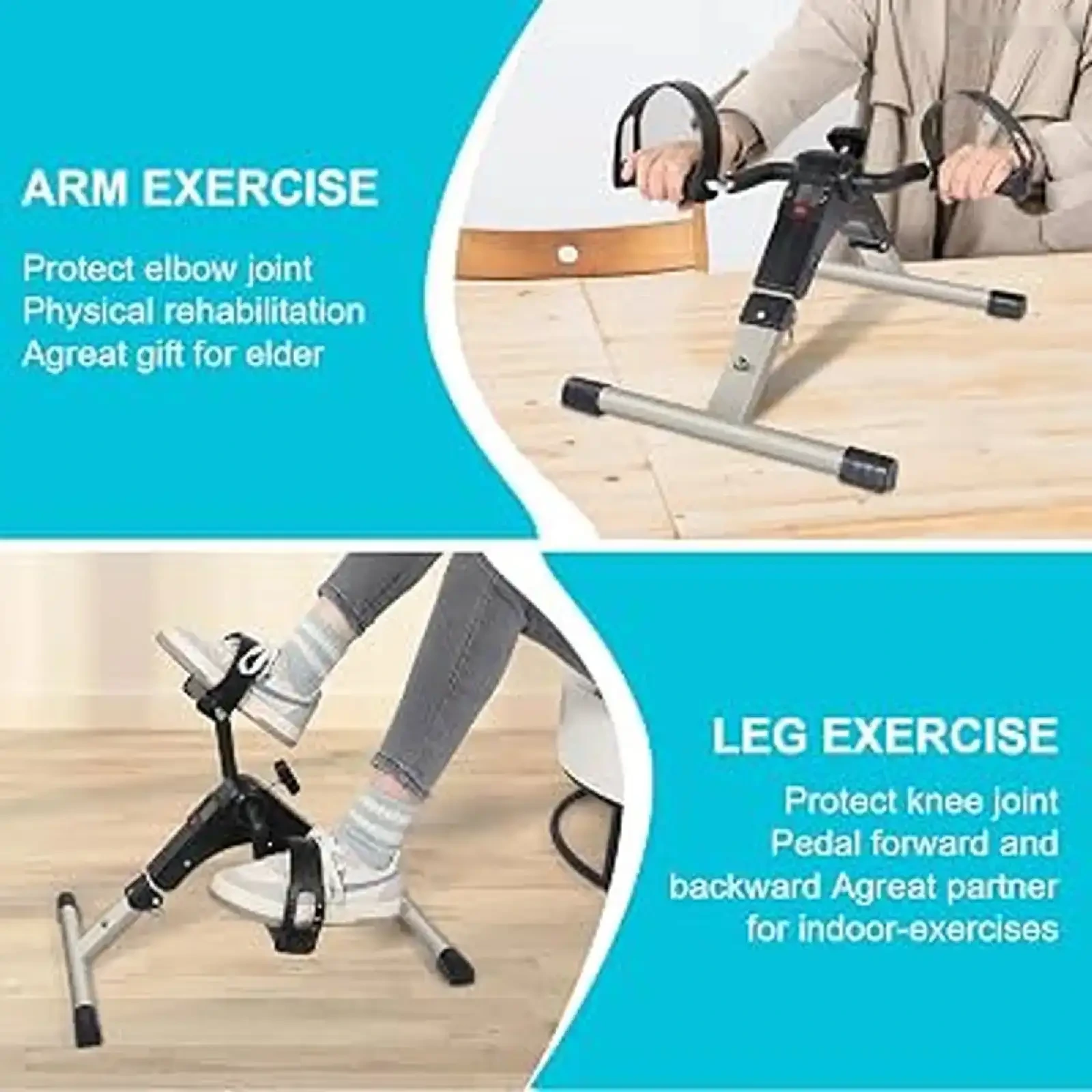 Портативный педальный тренажёр для рук и ног Pedal Exerciser с LCD-дисплеем — фото 3