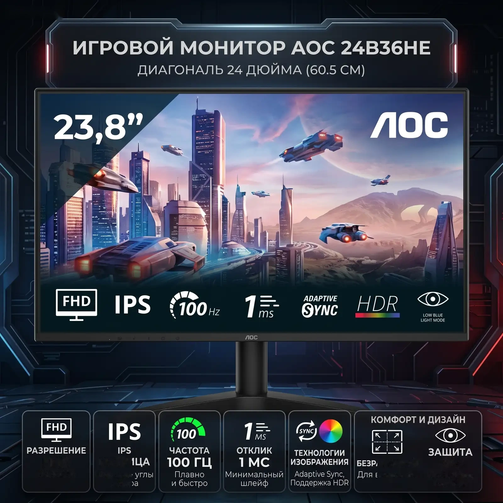 Монитор АОС 24B36HE