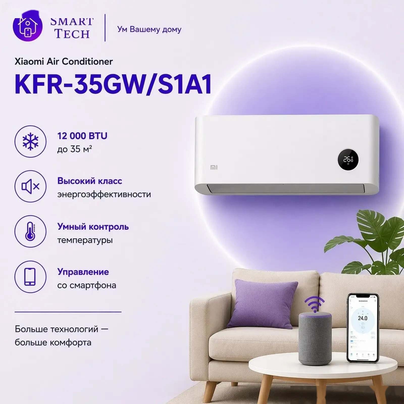 Кондиционер сплит-система Xiaomi Mijia Smart Air Conditioner — фото 2