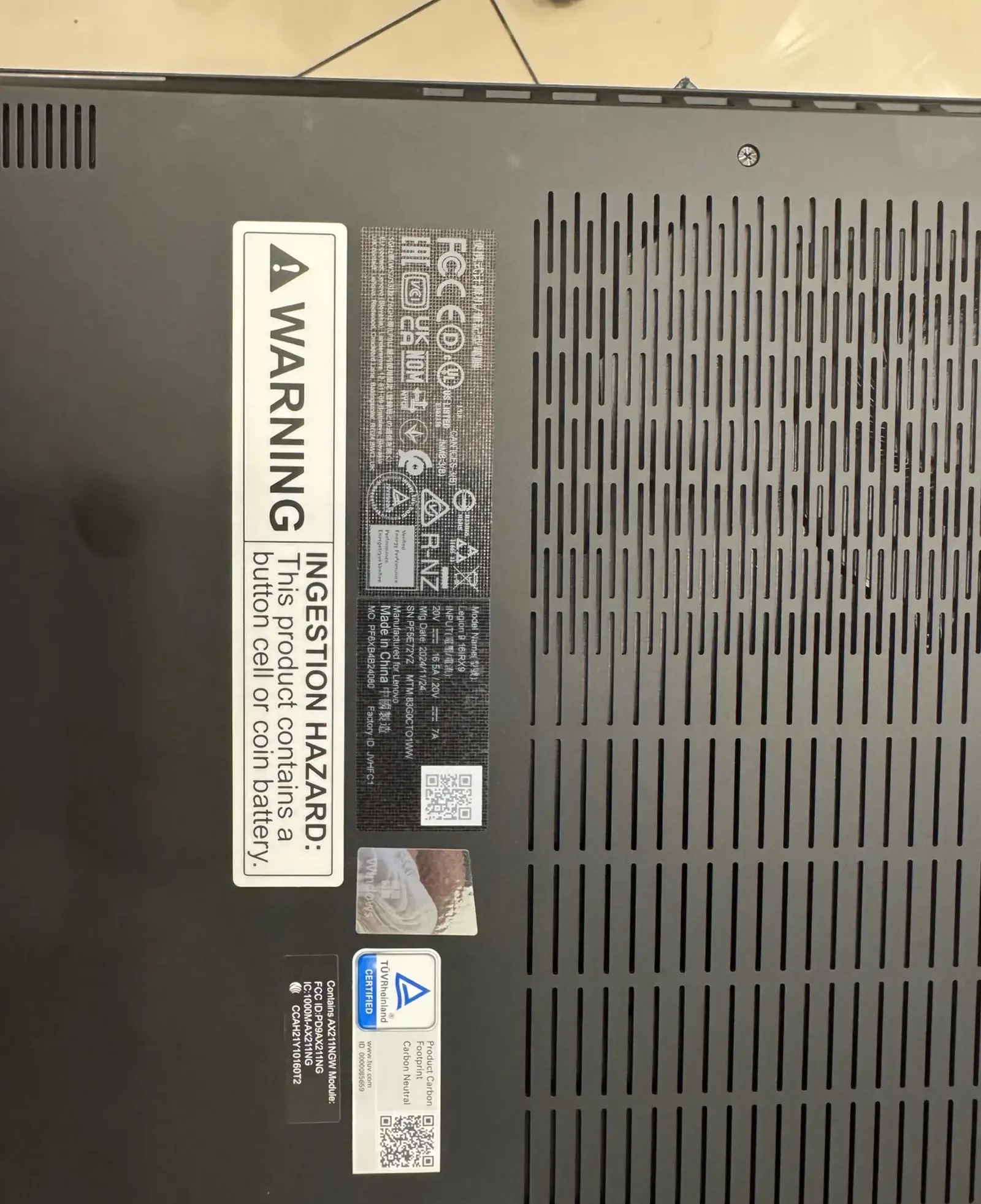 Ноутбук Lenovo Legion 9i Gen 9 14th i9-14900HX 32GB 2TB RTX 4090