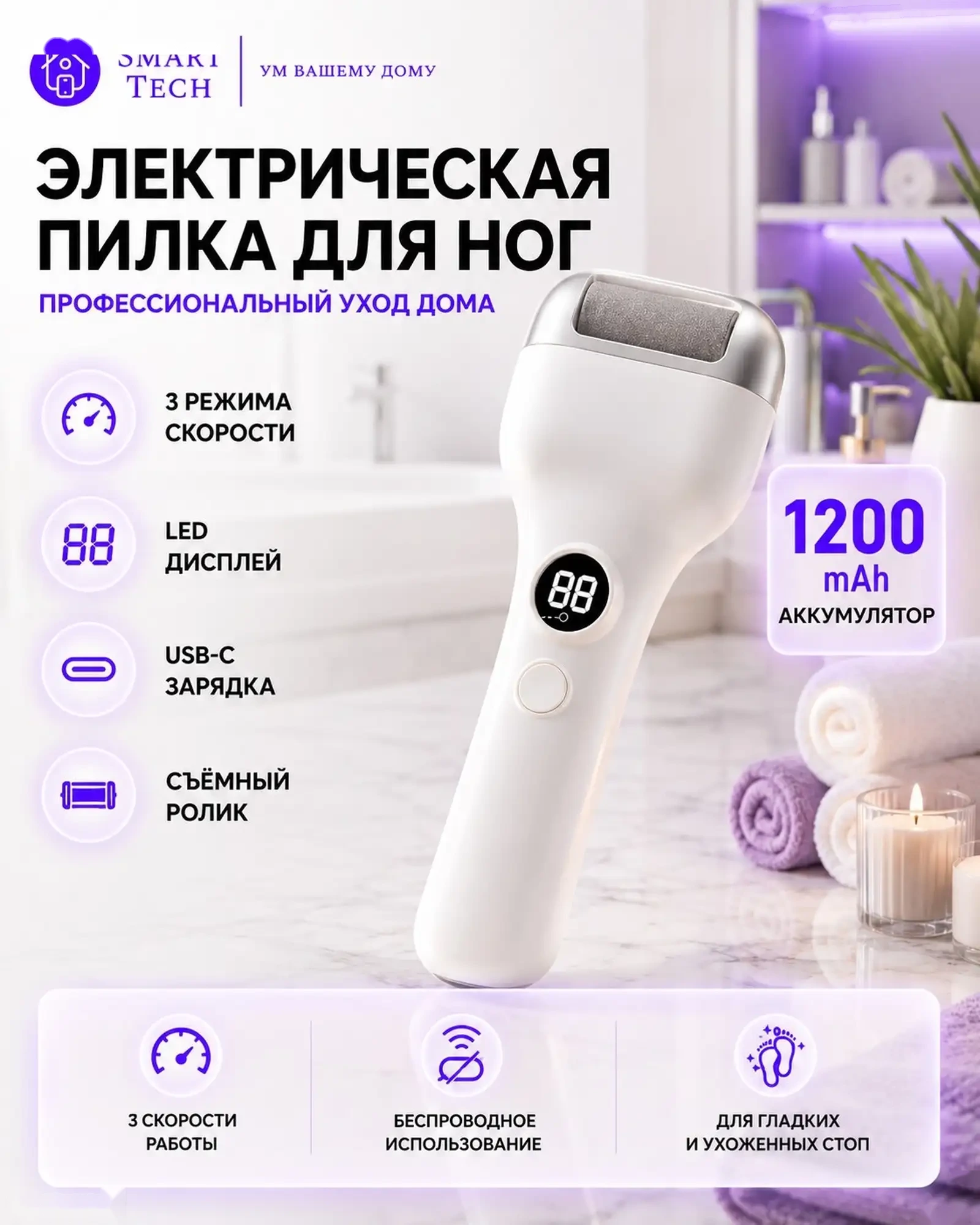 Электрическая роликовая пилка для пяток Xiaomi Showsee Electric Pedicure