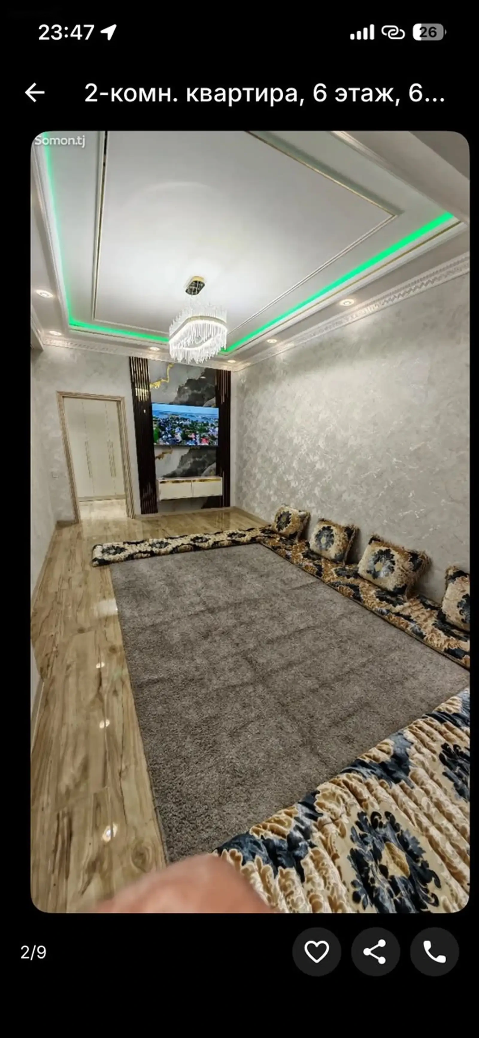 2-комн. квартира, 6 этаж, 60м², сино — фото 2
