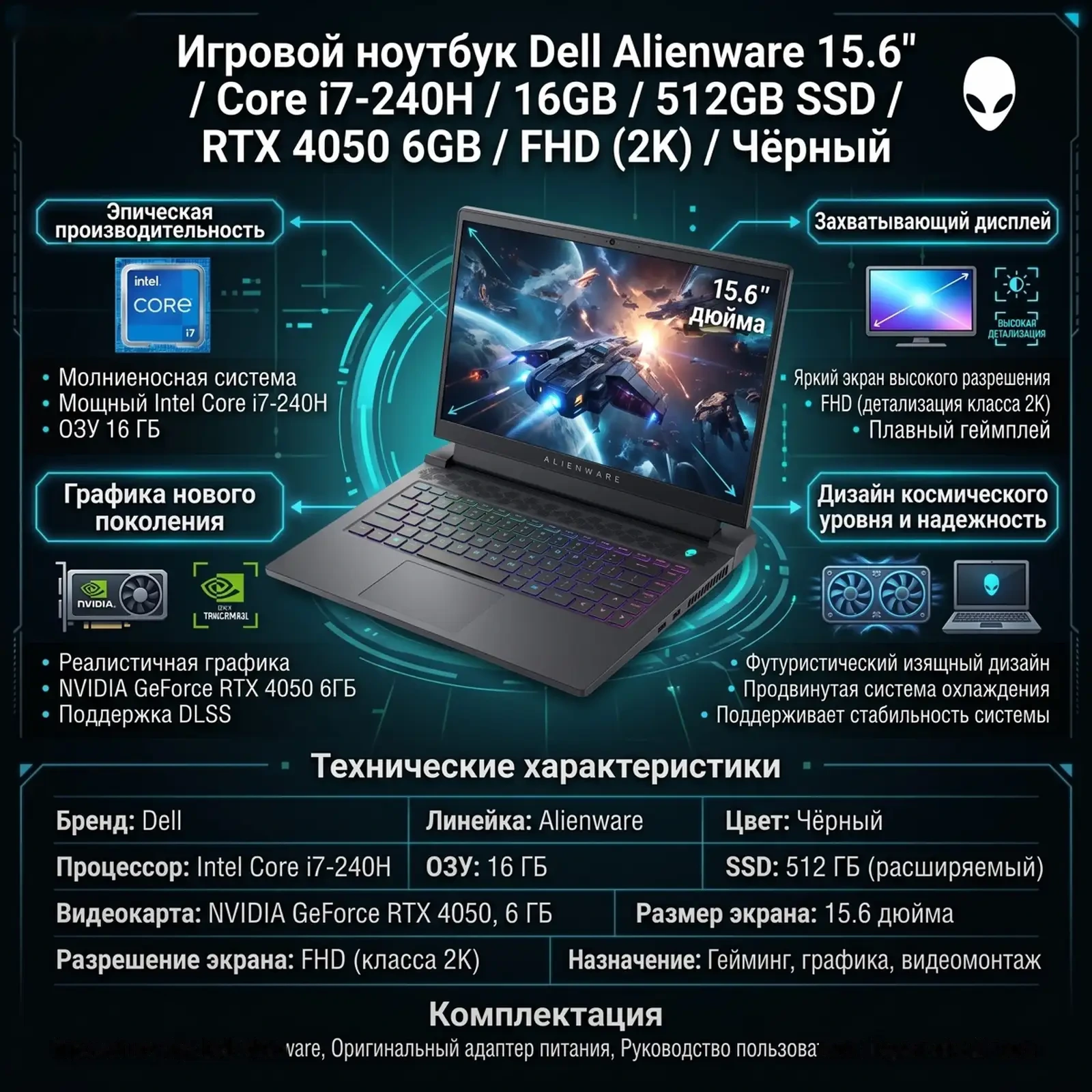 Игровой ноутбук Dell Alienware 15,6
