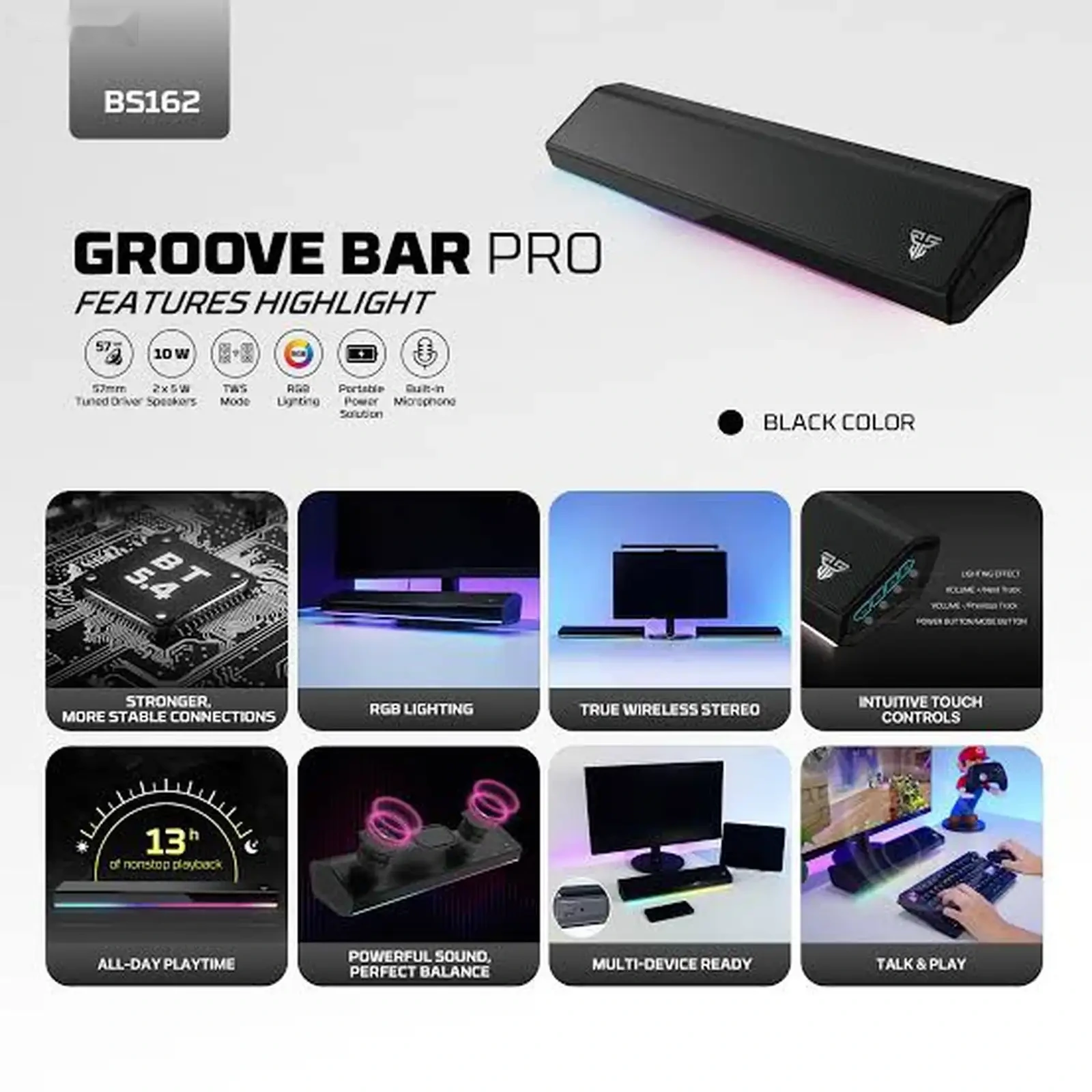 Компактная беспроводная колонка Fantec Groove Bar Pro BS162 — фото 3