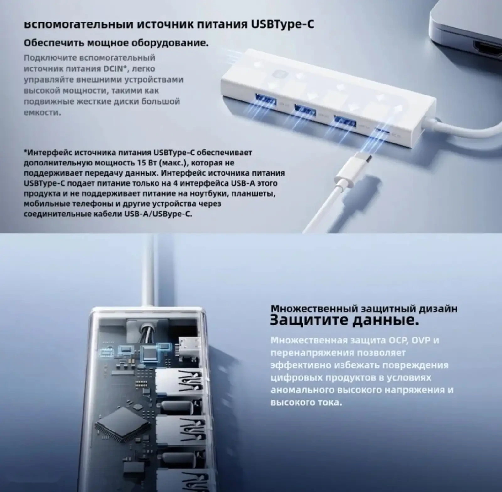 Разветвитель-сплиттер Xiaomi 15W four-in-one Dual-Head Splitter