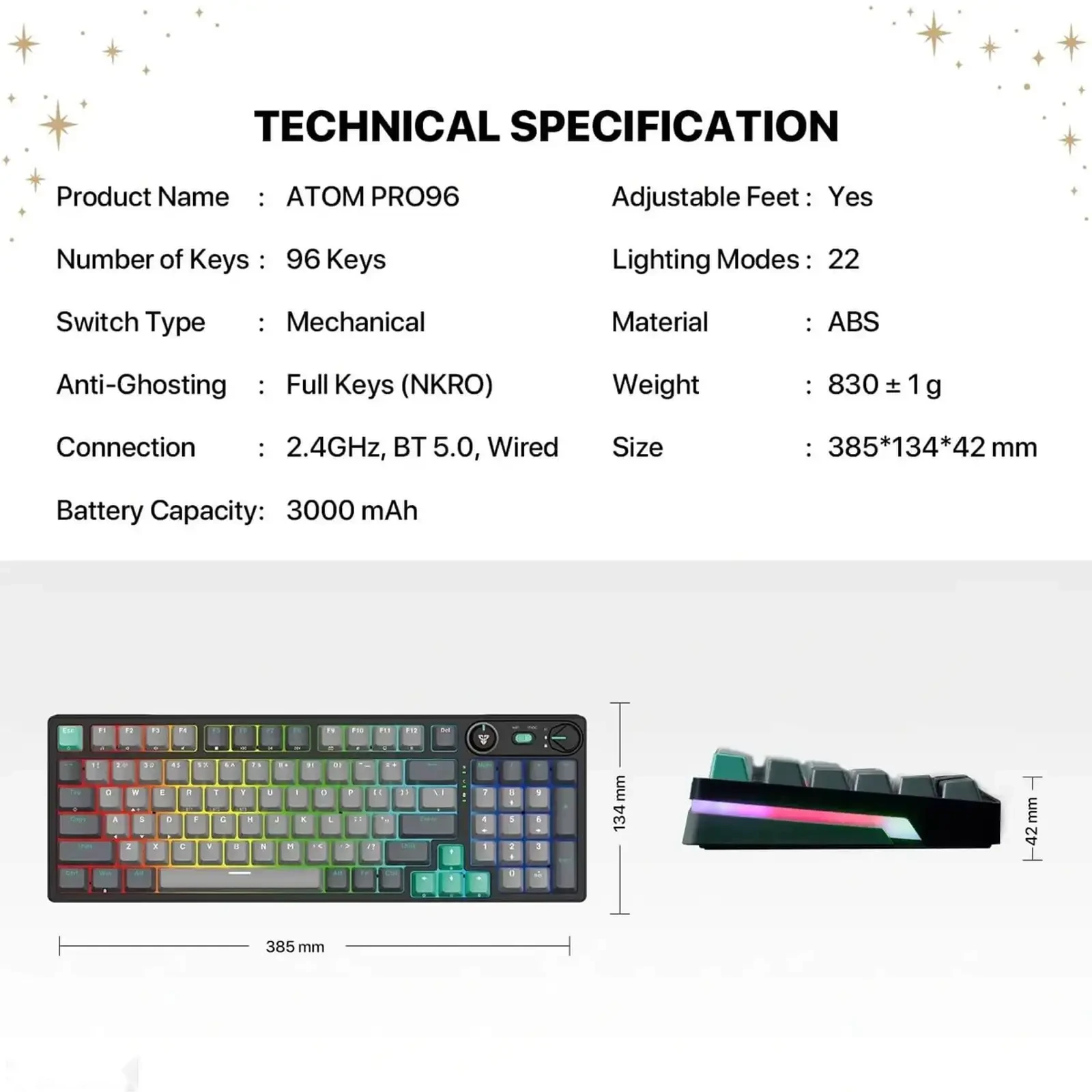 Игровая клавиатура Fantech ATOM PRO96 MK914 — фото 4