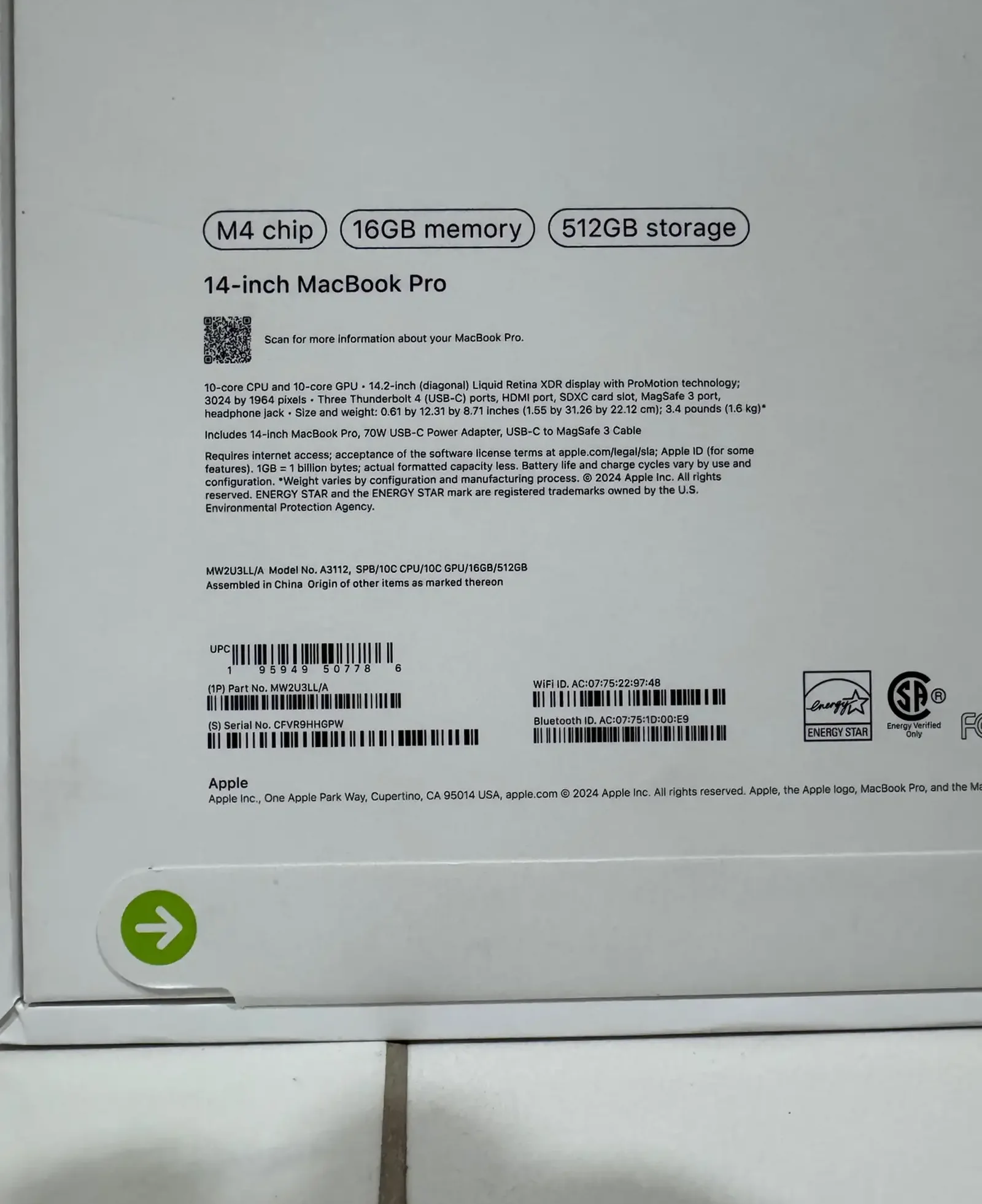 Ноутбук MacBook Pro 14 M4 16 512 — фото 2