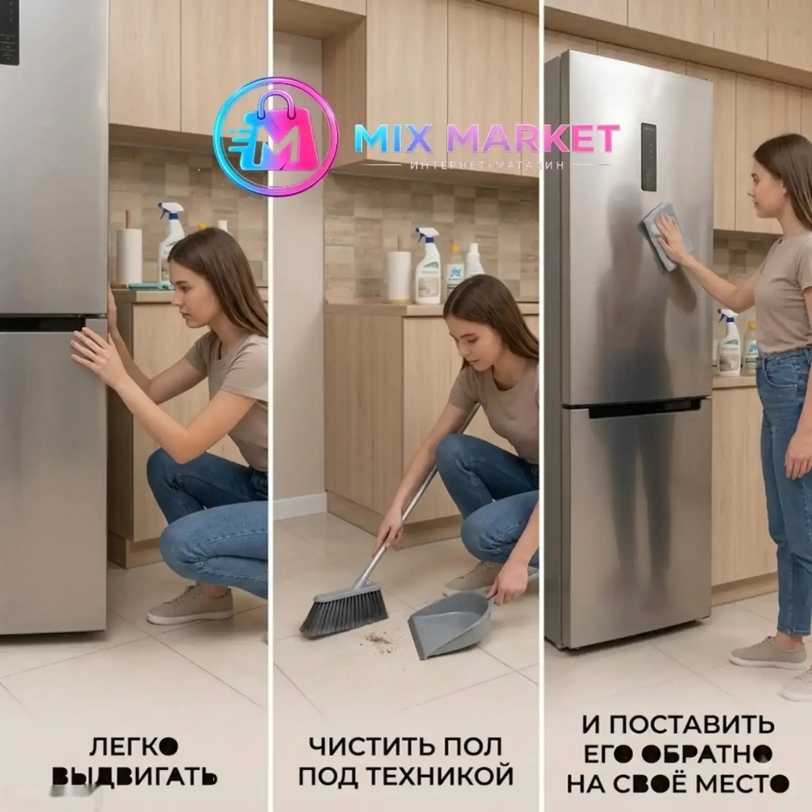 Универсальная подставка на колёсиках для стиральных машин и холодильников — фото 2
