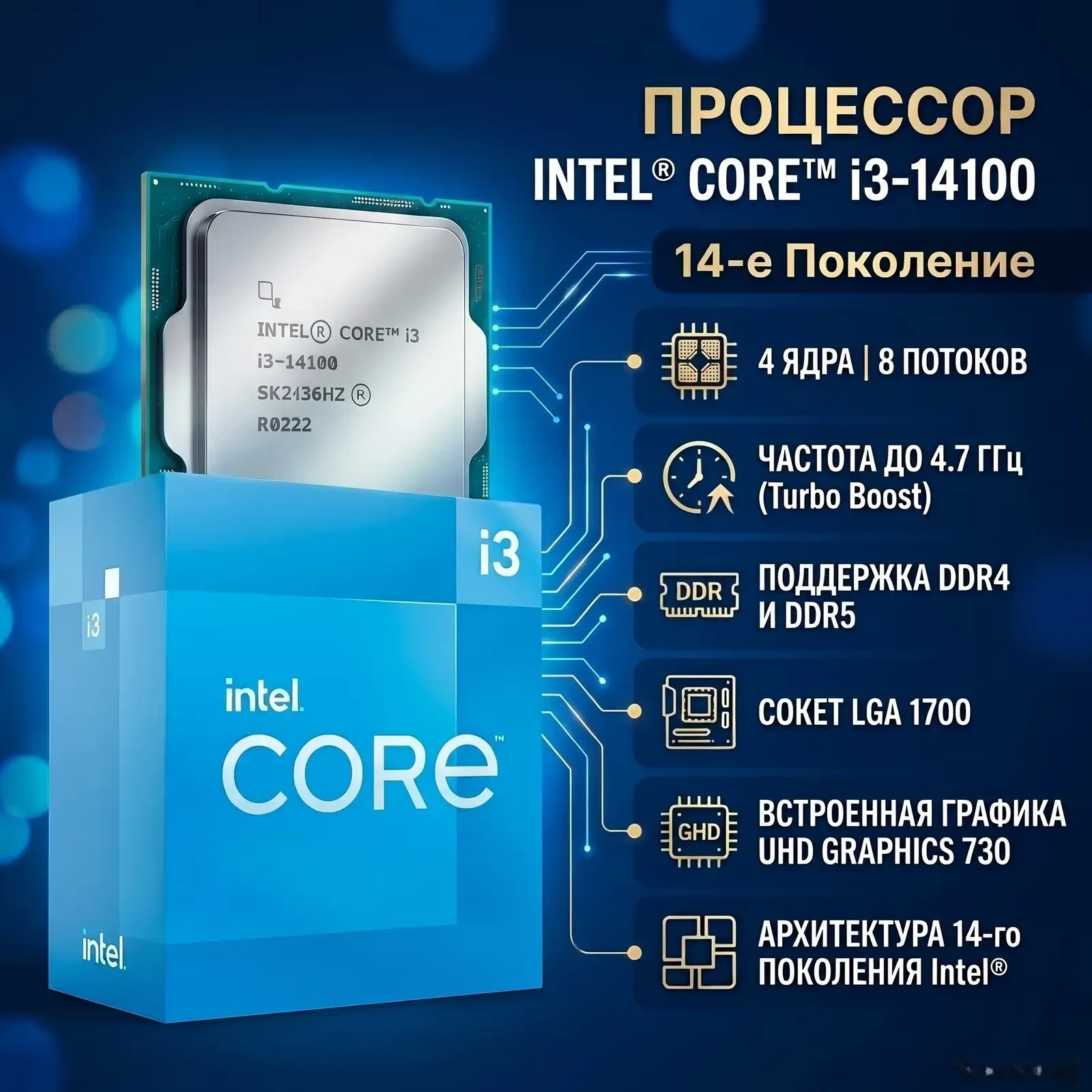 Процессор Intel Core i3-14100
