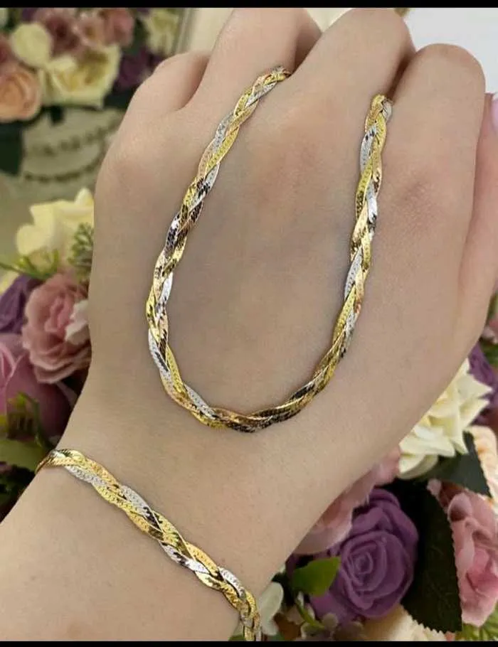 Цепочка с браслетом из серебра