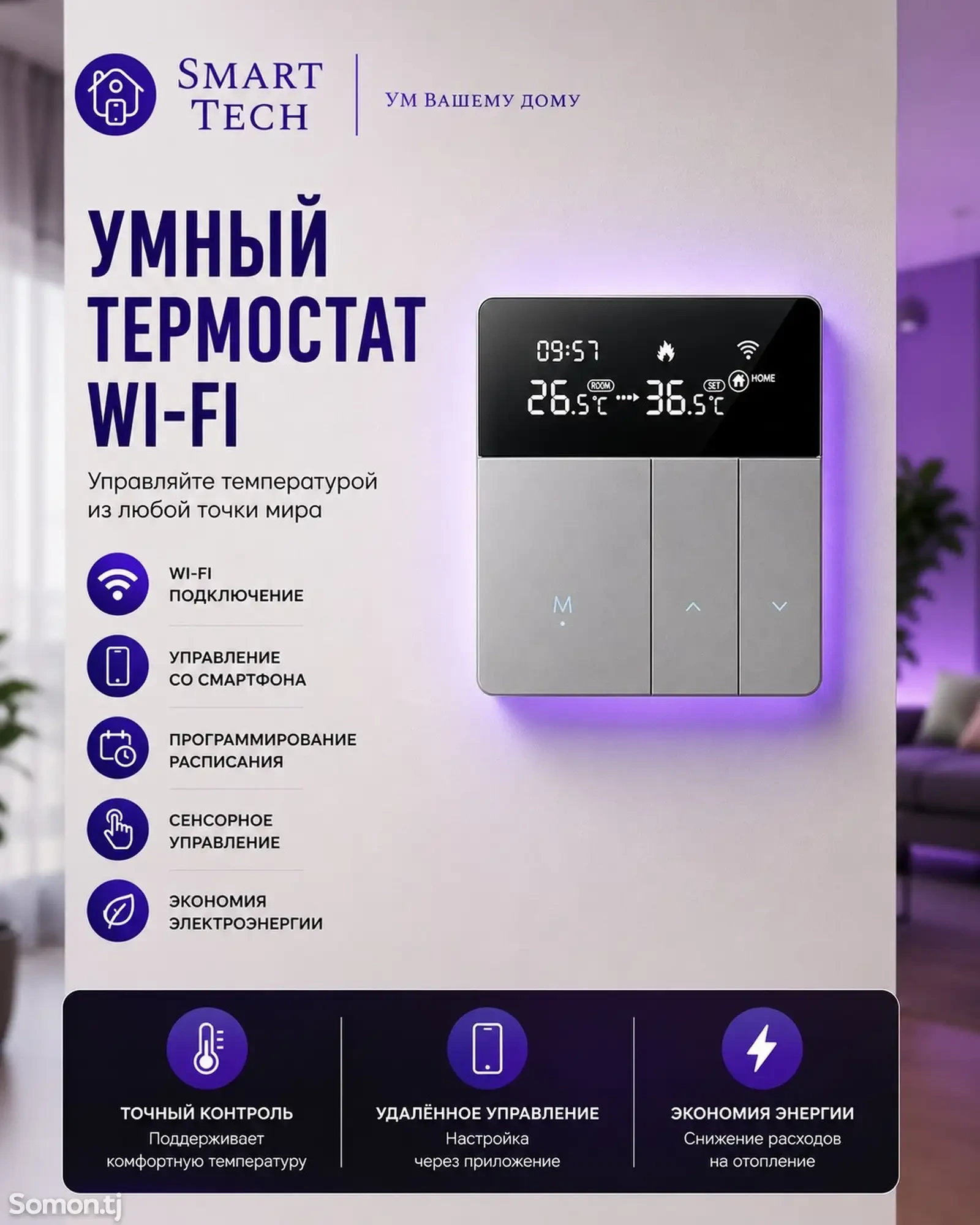 Умный термостат с Wi-Fi