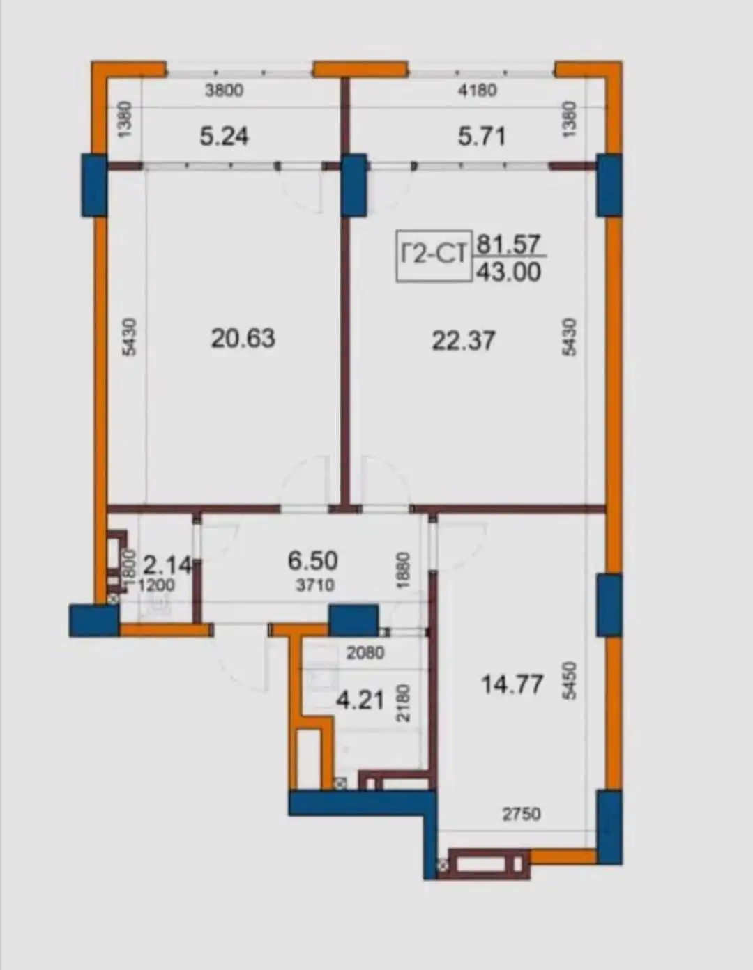 2-к квартира, 12 этаж, 81 м², Исмоил Сомони