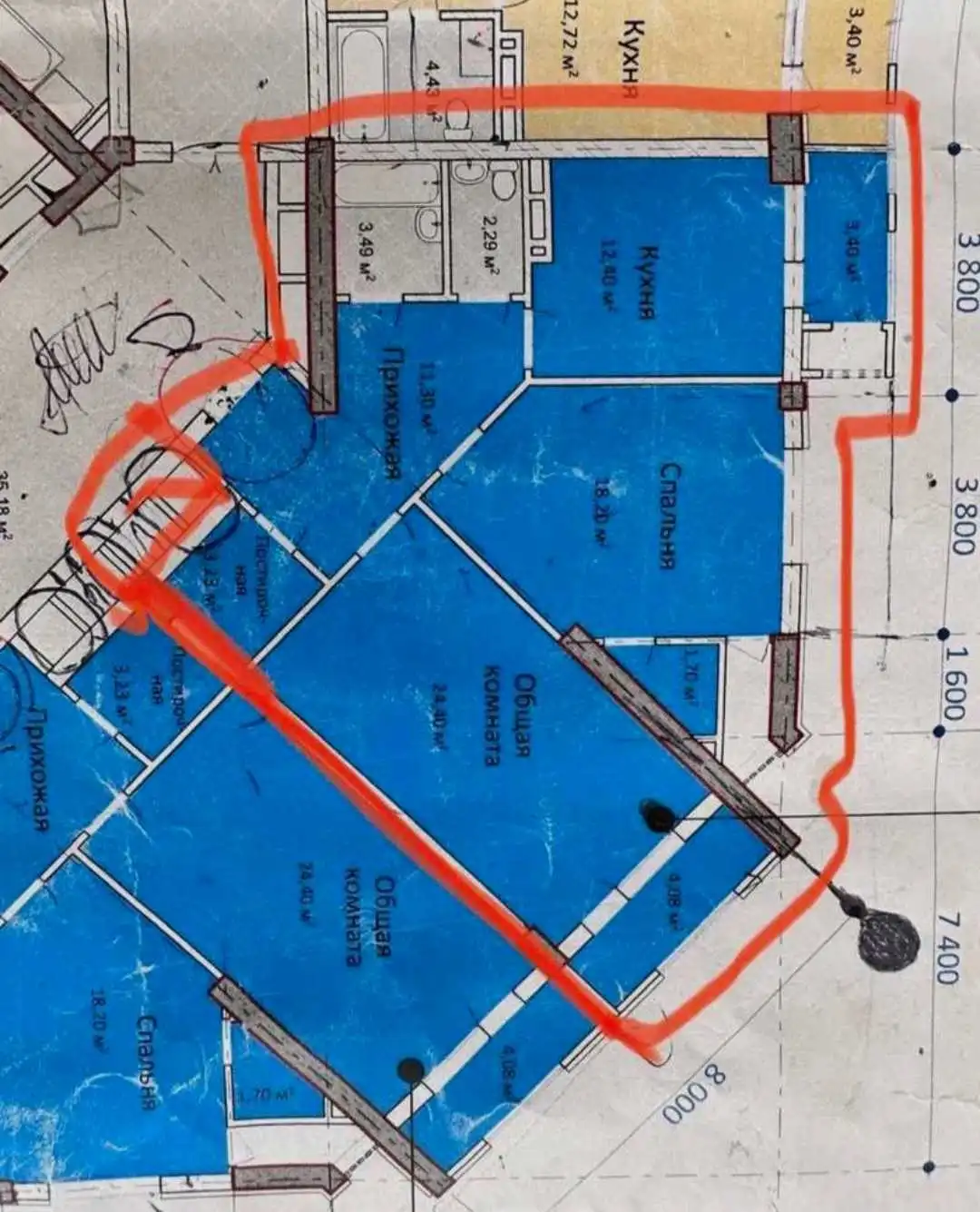 2-к квартира, 7 этаж, 85 м², Шохмансур