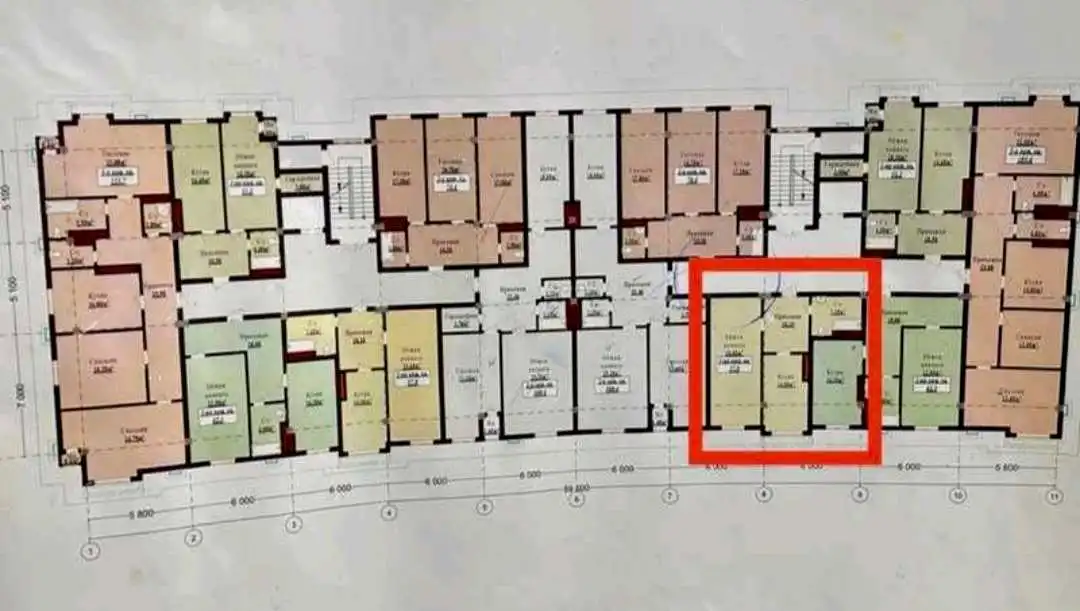 2-к квартира, 5 этаж, 58 м², Сино