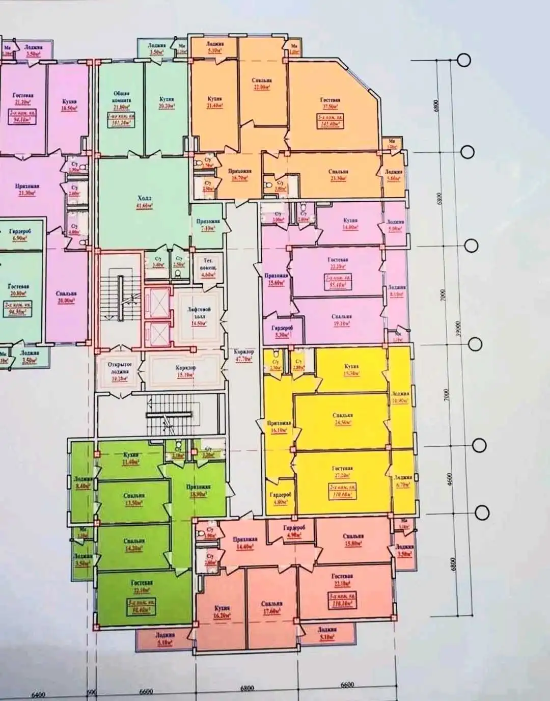 3-к квартира, 14 этаж, 103 м², Сино