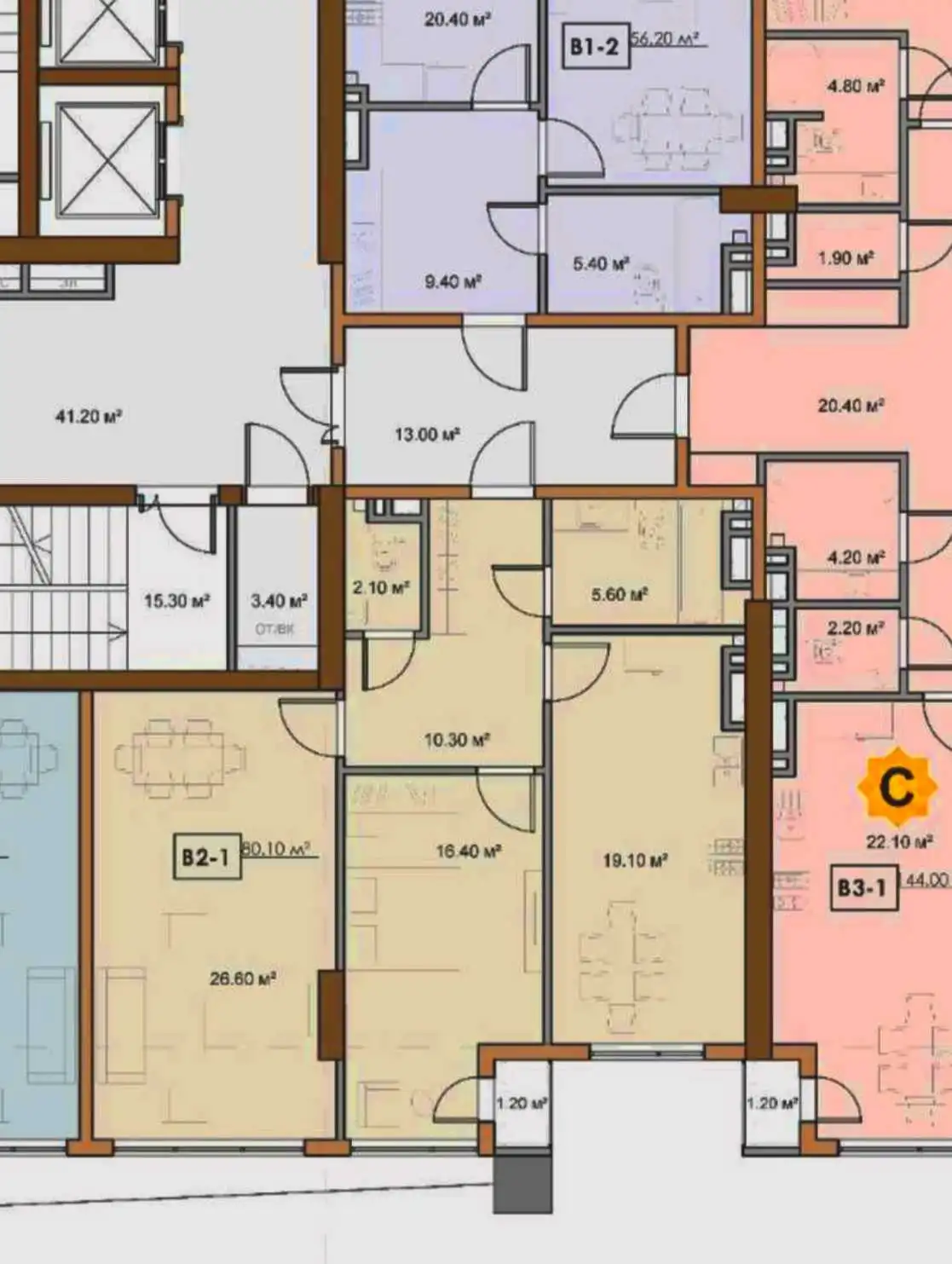 2-к квартира, 5 этаж, 82 м², Шохмансур