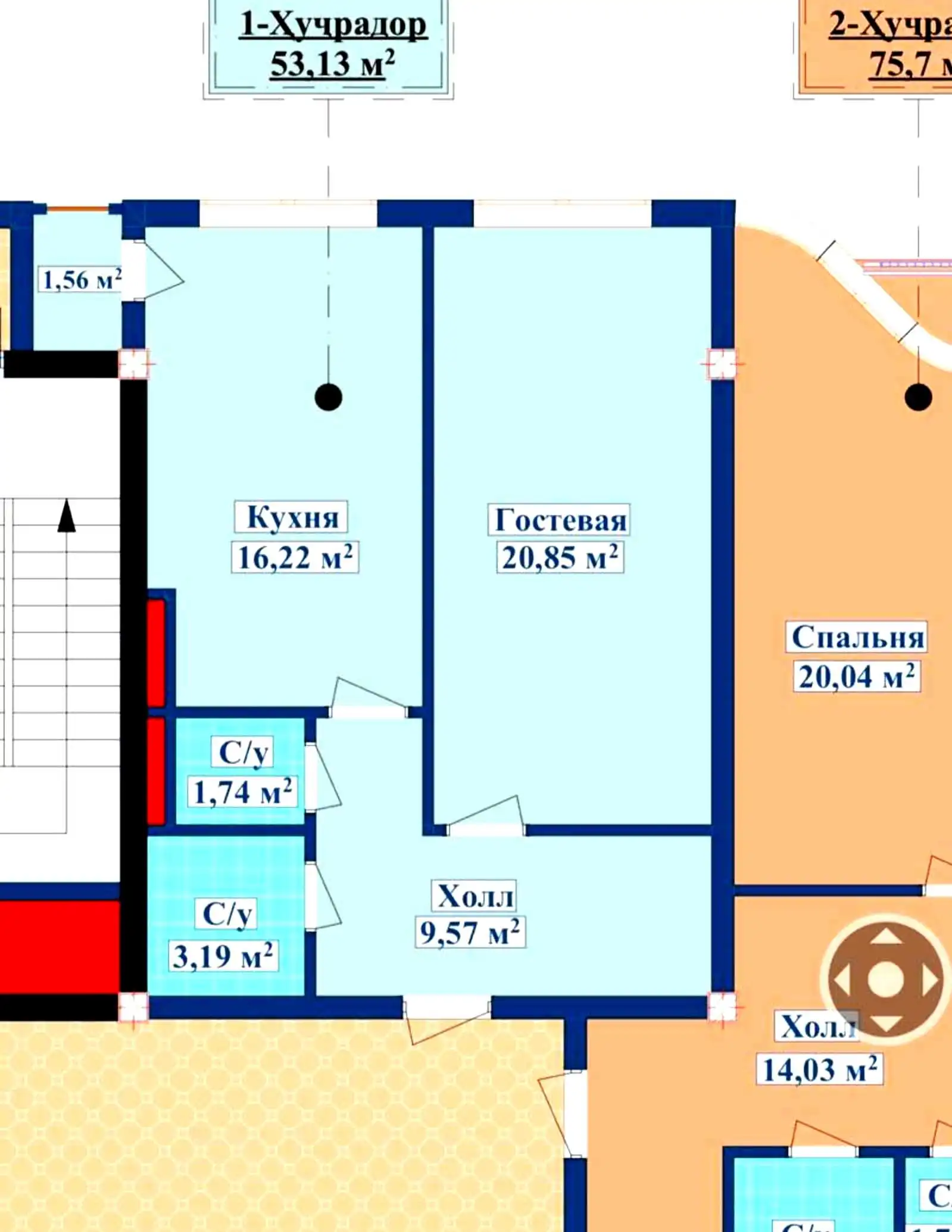 1-к квартира, 7 этаж, 53 м², Исмоил Сомони