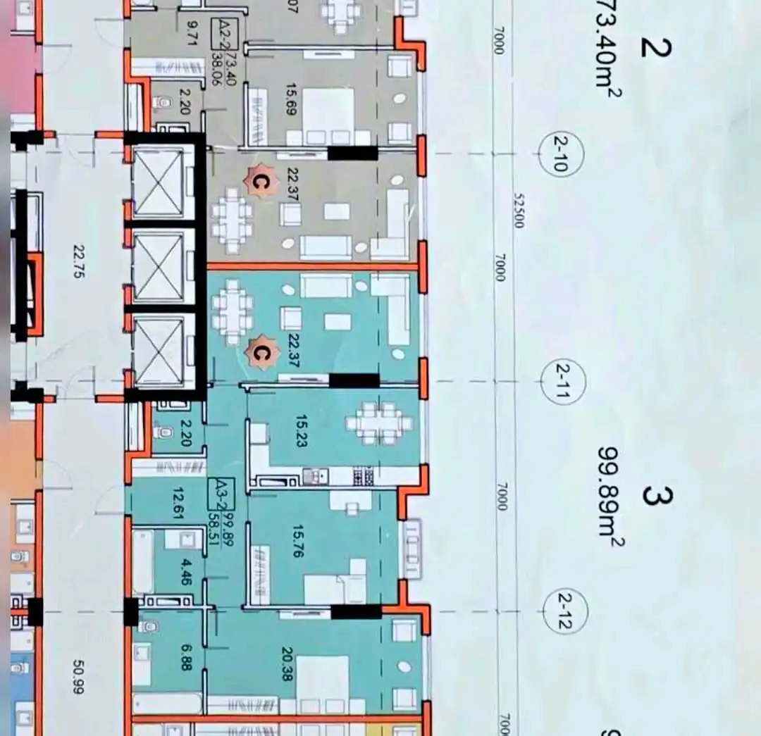 3-к квартира, 9 этаж, 99 м², ИсмоилСомони