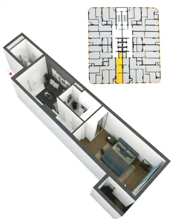 1-к квартира, 4 этаж, 46 м², Сино