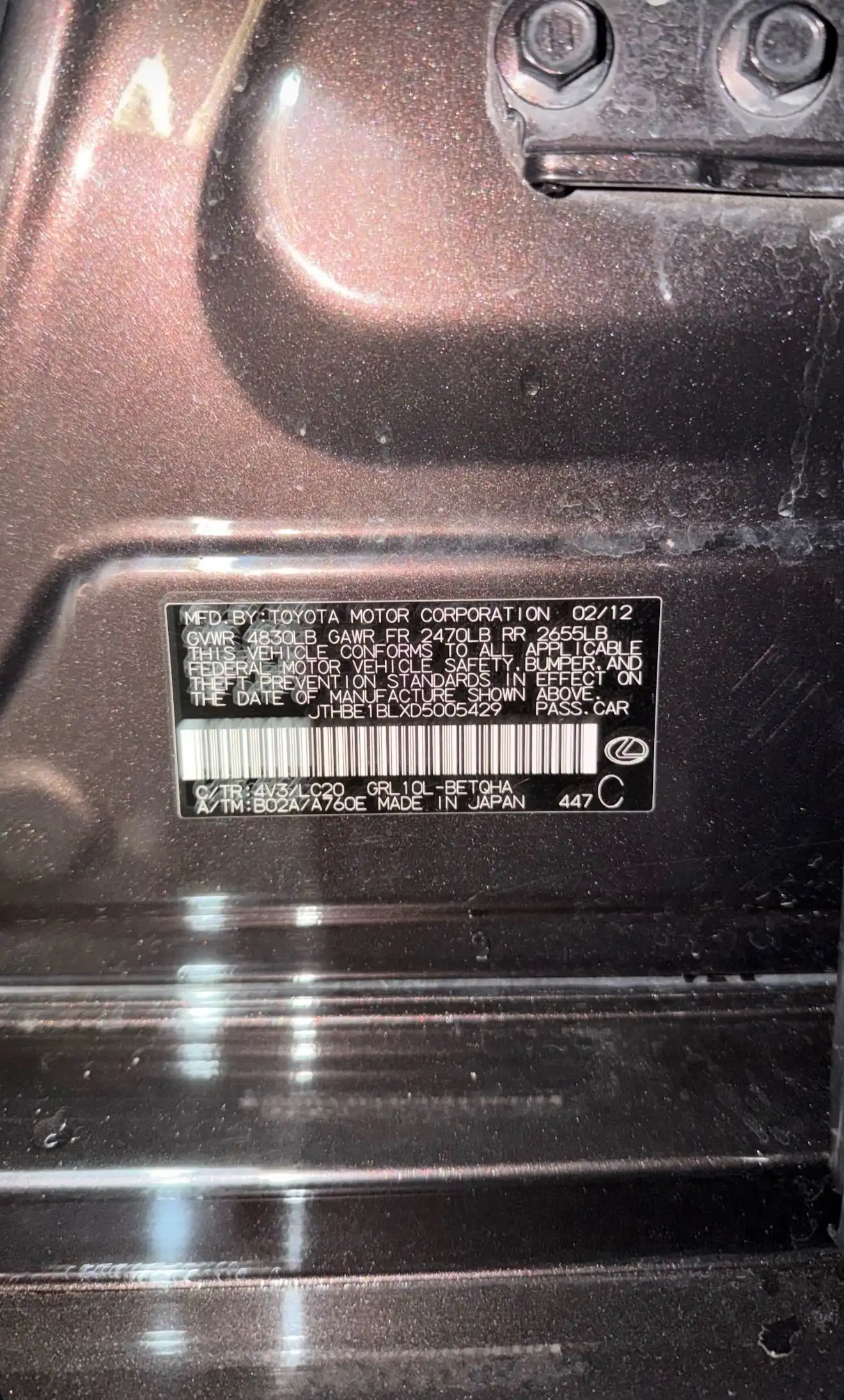 Lexus Gs series 2012