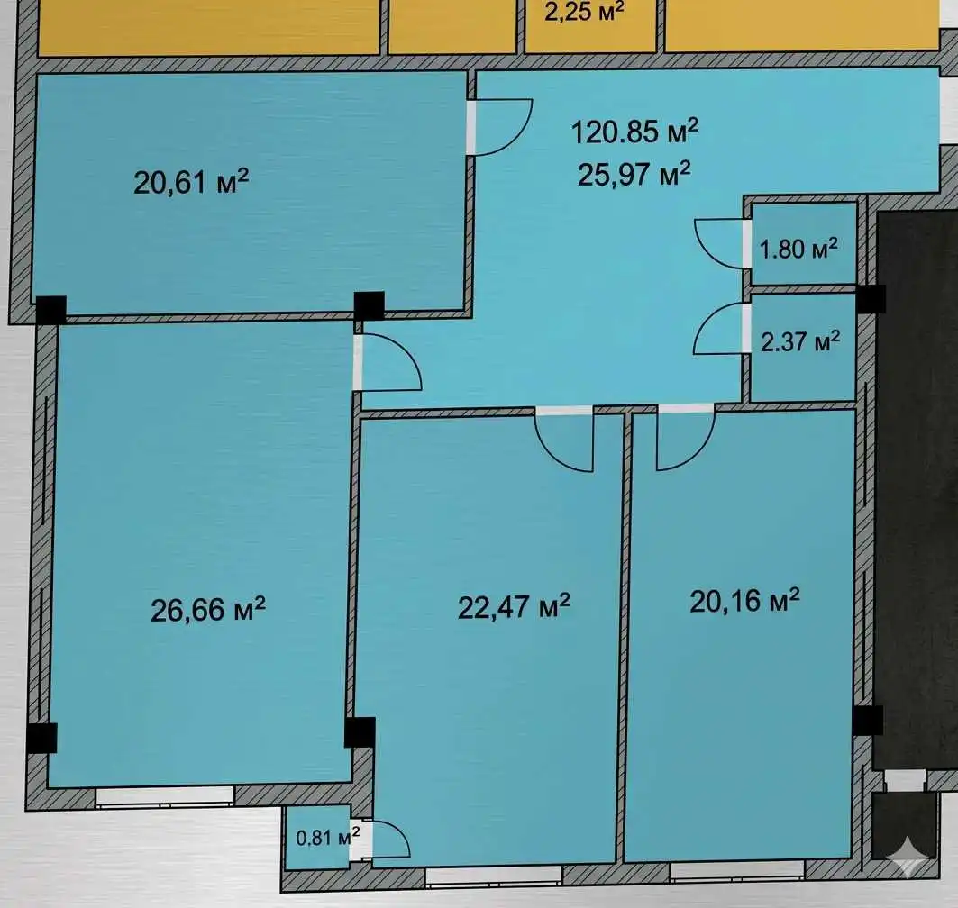 3-к квартира, 9 этаж, 120 м², Шохмансур