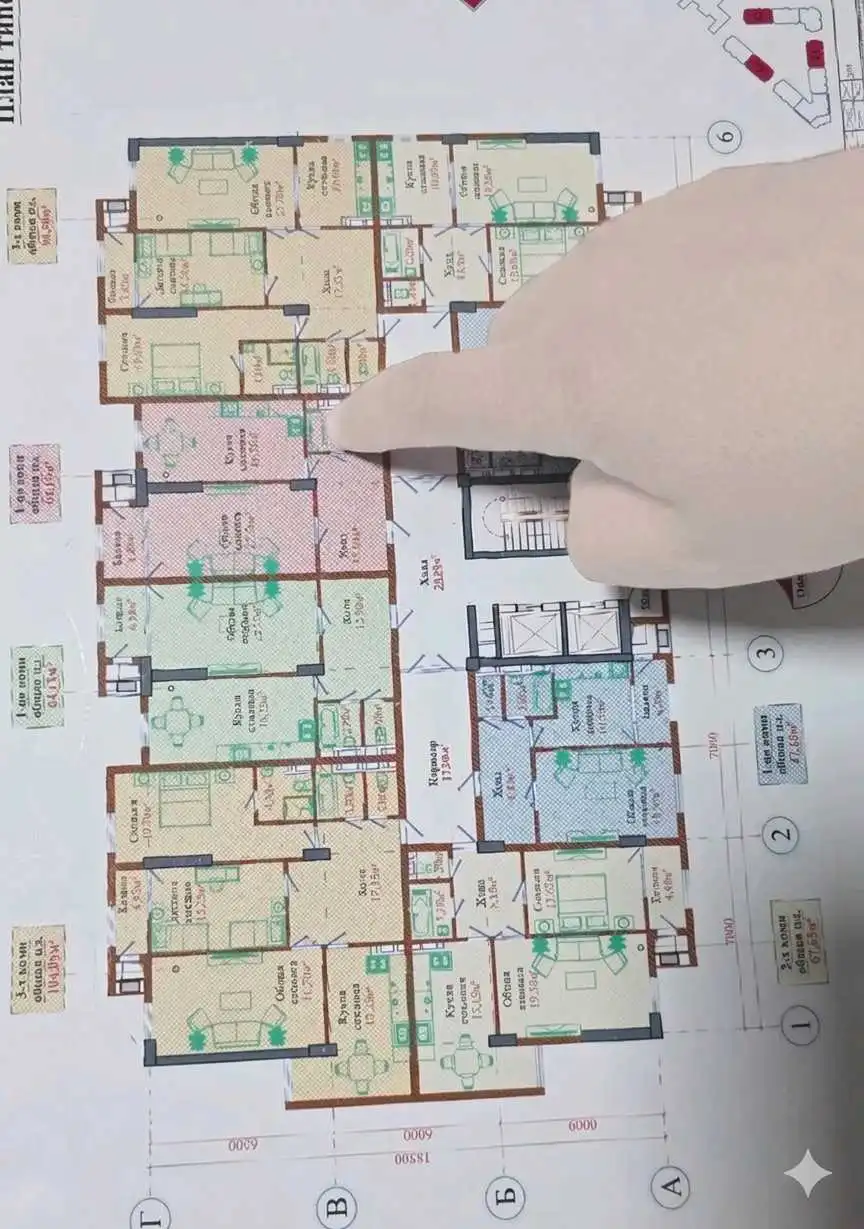 1-к квартира, 10 этаж, 64 м², Сино