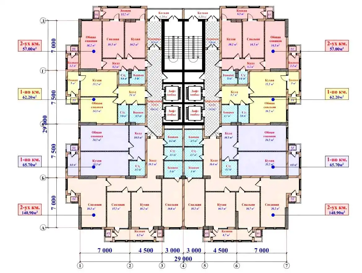 2-к квартира, 11 этаж, 62 м², Шохмансур