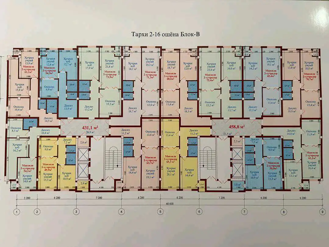 2-к квартира, 8 этаж, 61 м², Рӯдакӣ