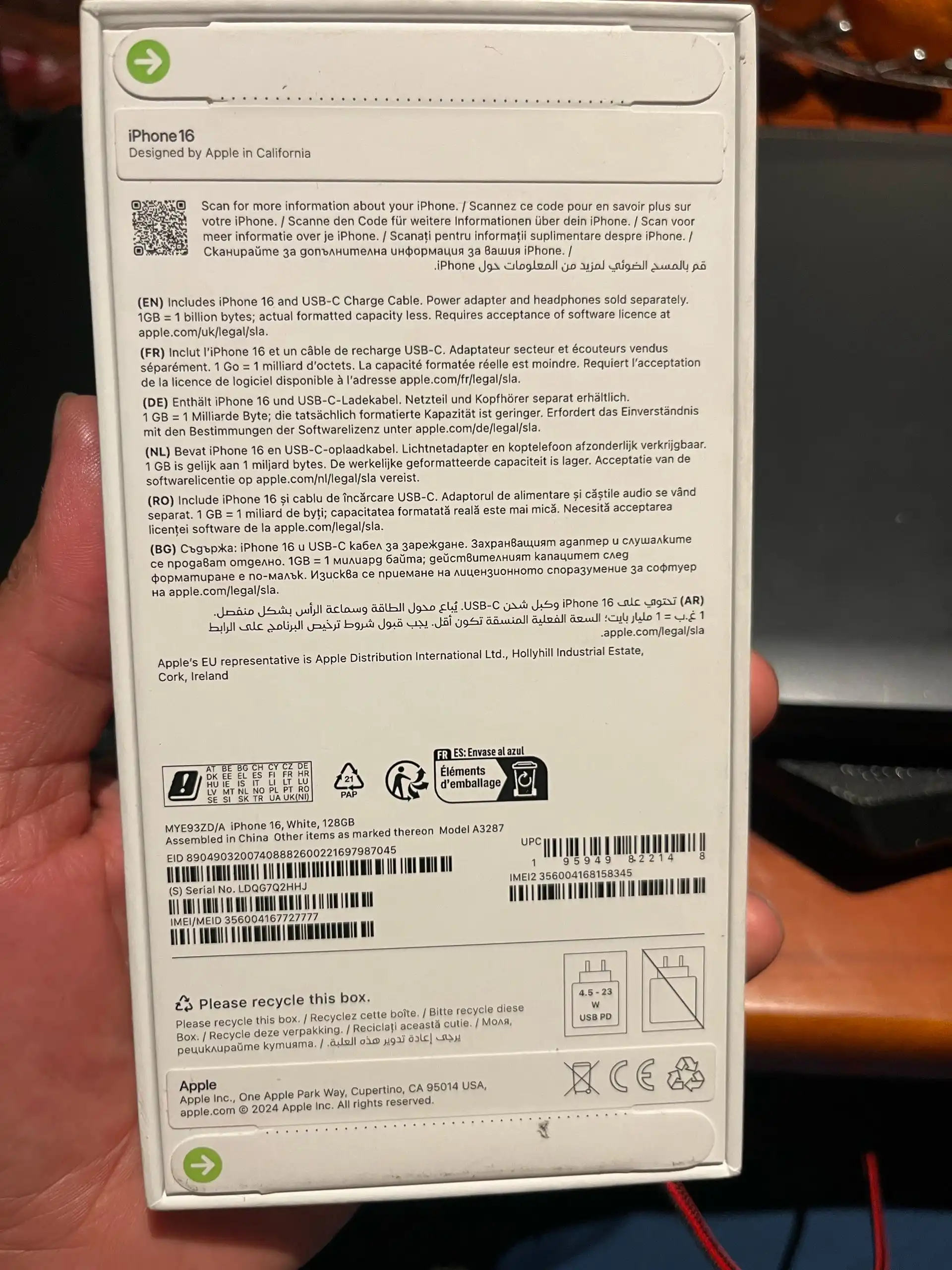 Apple IPhone 16 128 gb