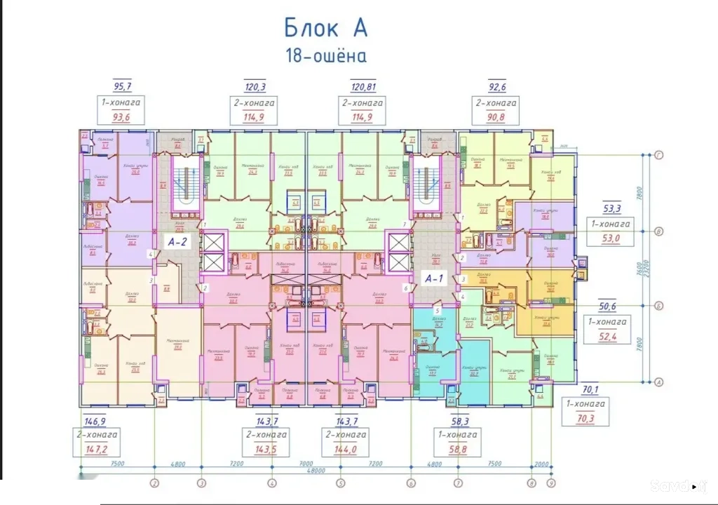 2-комн. квартира, 17 этаж, 120 м², Шохмансур