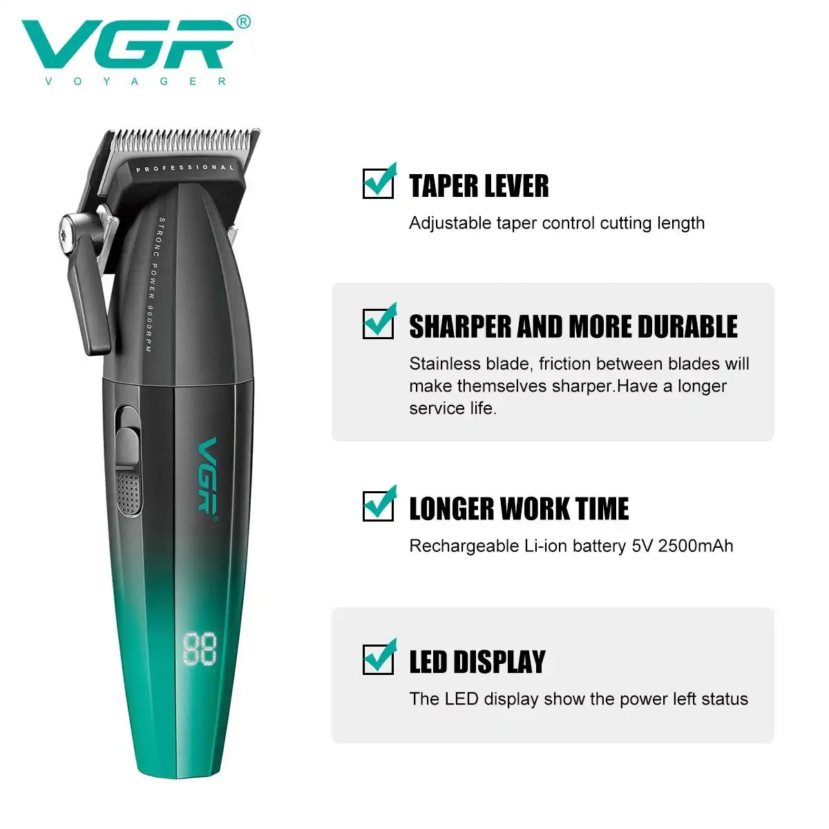 Машинка барои сартарошӣ VGR V-003 Professional 