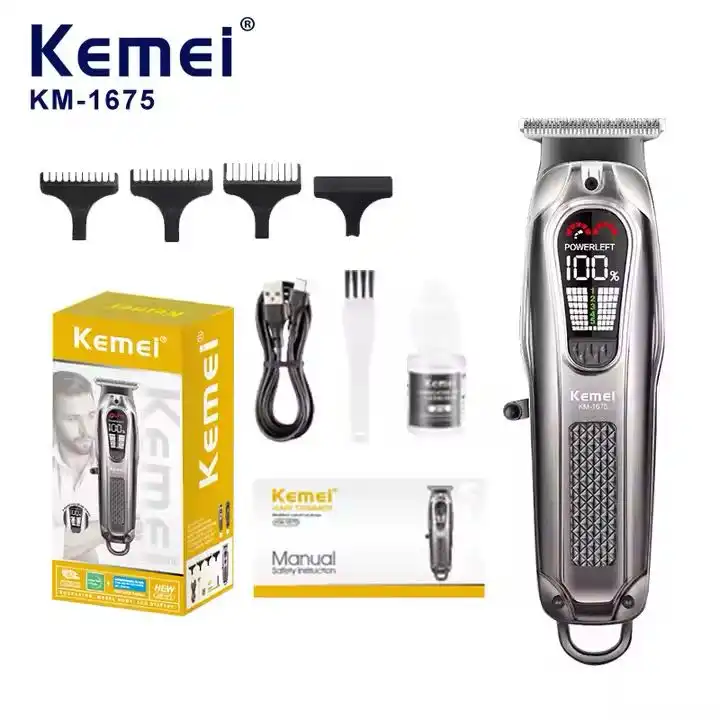 Машинкаи касбии Kemei KM-1675 барои ороиши соч 