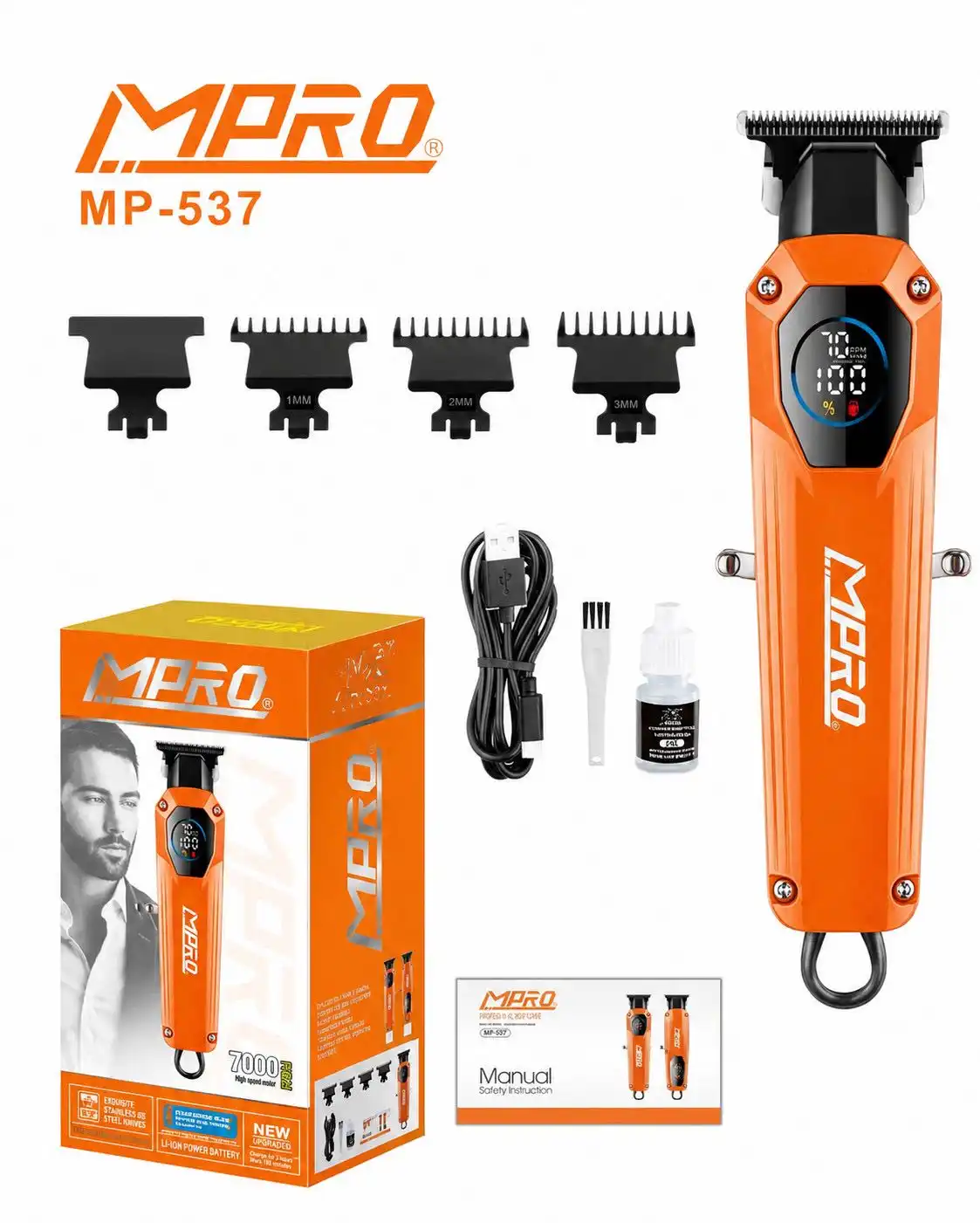 Триммери касбии MPRO MP-537 — барои ороиши риш 