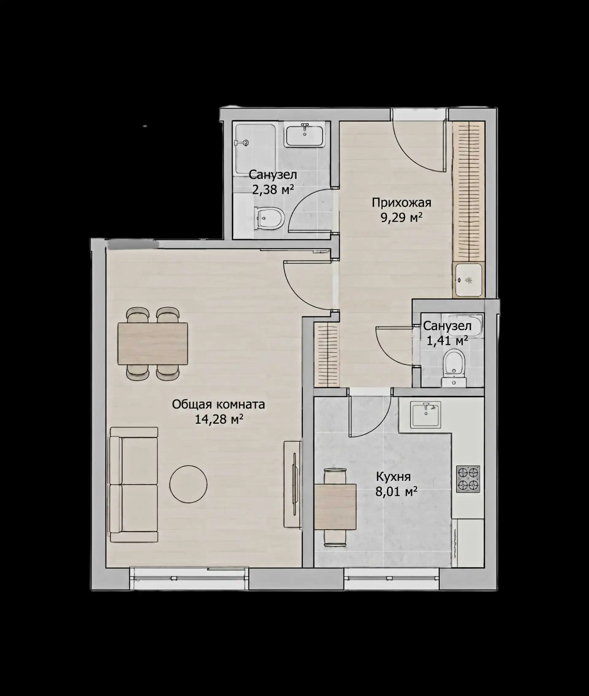 1-к квартира, 12 этаж, 35 м², 91 мкр
