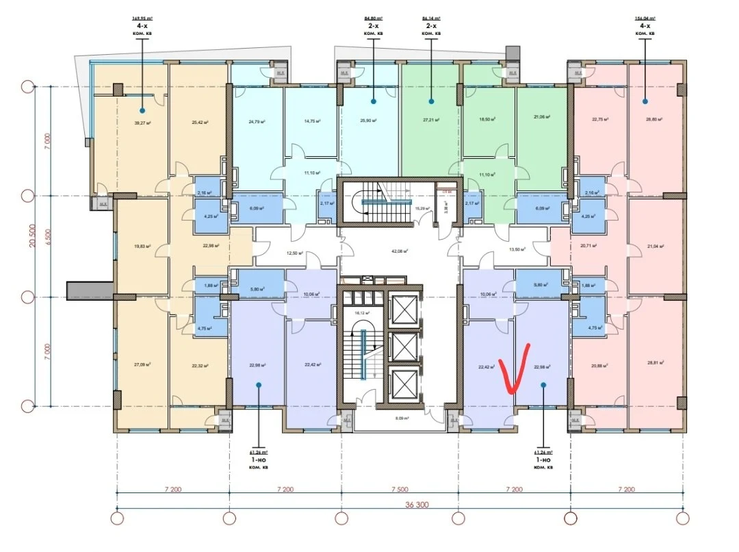 1-к квартира, 8 этаж, 61 м², Шохмансур