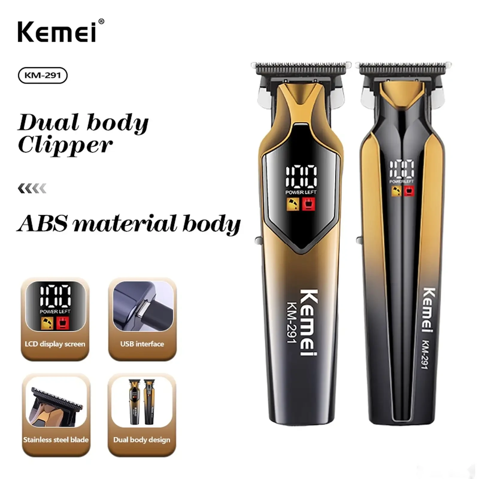 Триммери касбии Kemei KM-291 Сифати олӣ барои намуди зебои шумо — фото 4