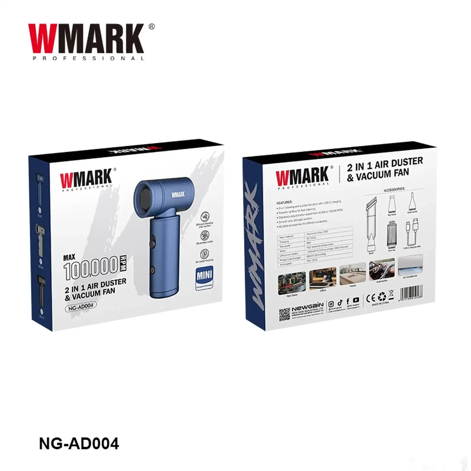 Пурқувваттарин ҳавопашшон ва чангкашаки дастӣ WMARK NG-AD004 100,000 RPM — фото 5
