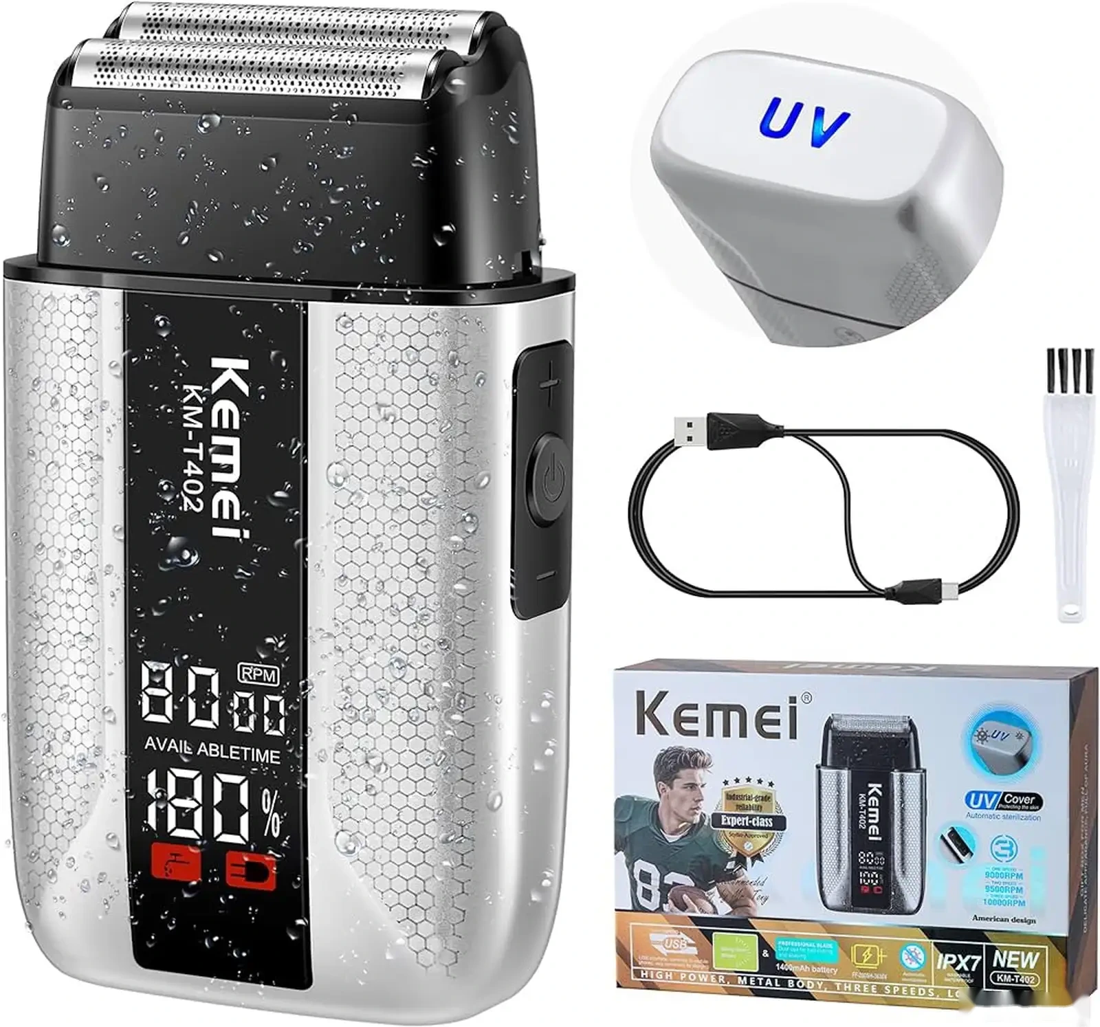 Риштароши касбии Kemei KM-T402 Бо функсияи зиддиуфунии UV — фото 4