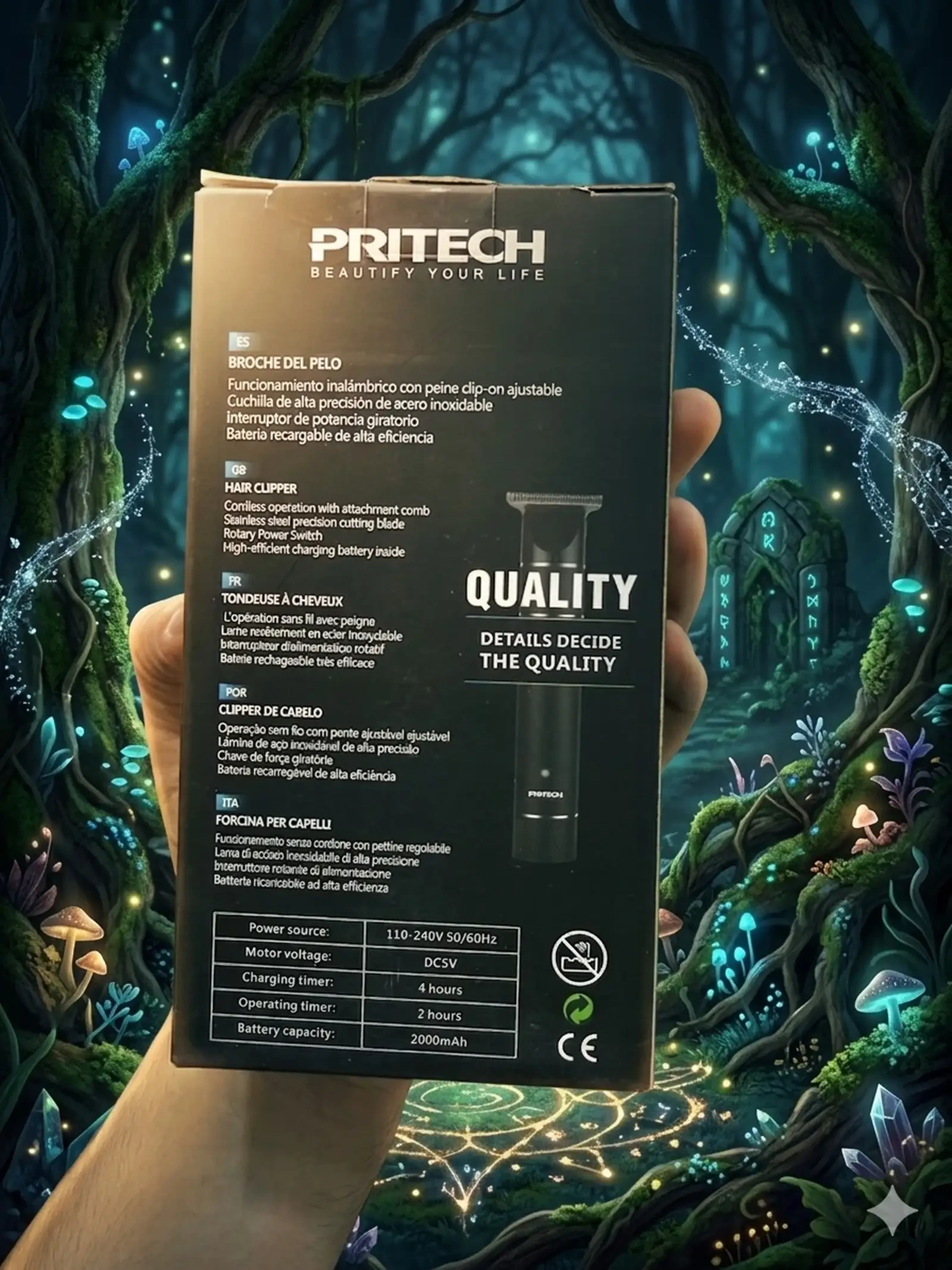 PRITECH PR-2780 Триммери касбӣ барои хатгирӣ ва риш Нав — фото 2