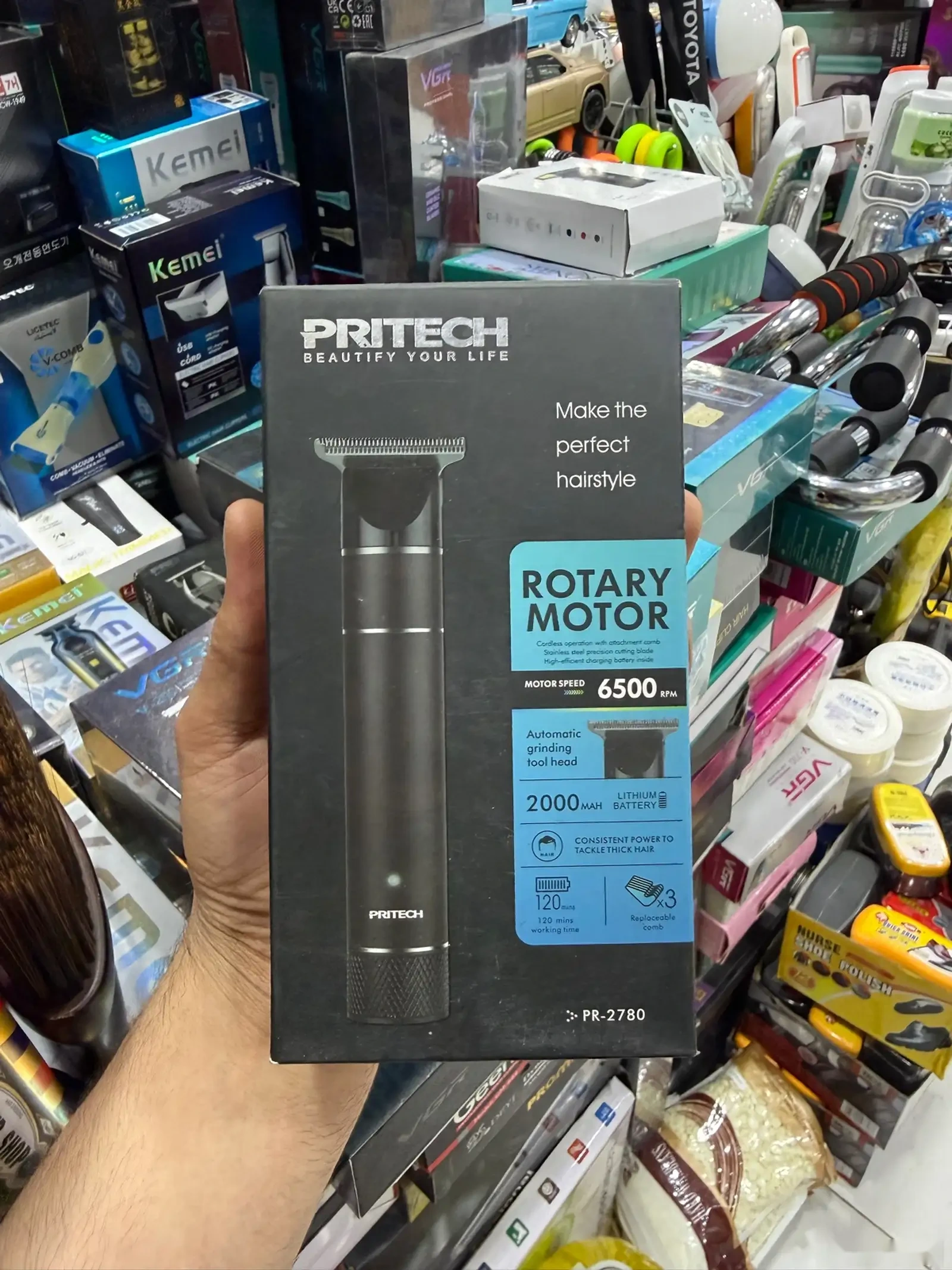 PRITECH PR-2780 Триммери касбӣ барои хатгирӣ ва риш Нав — фото 3