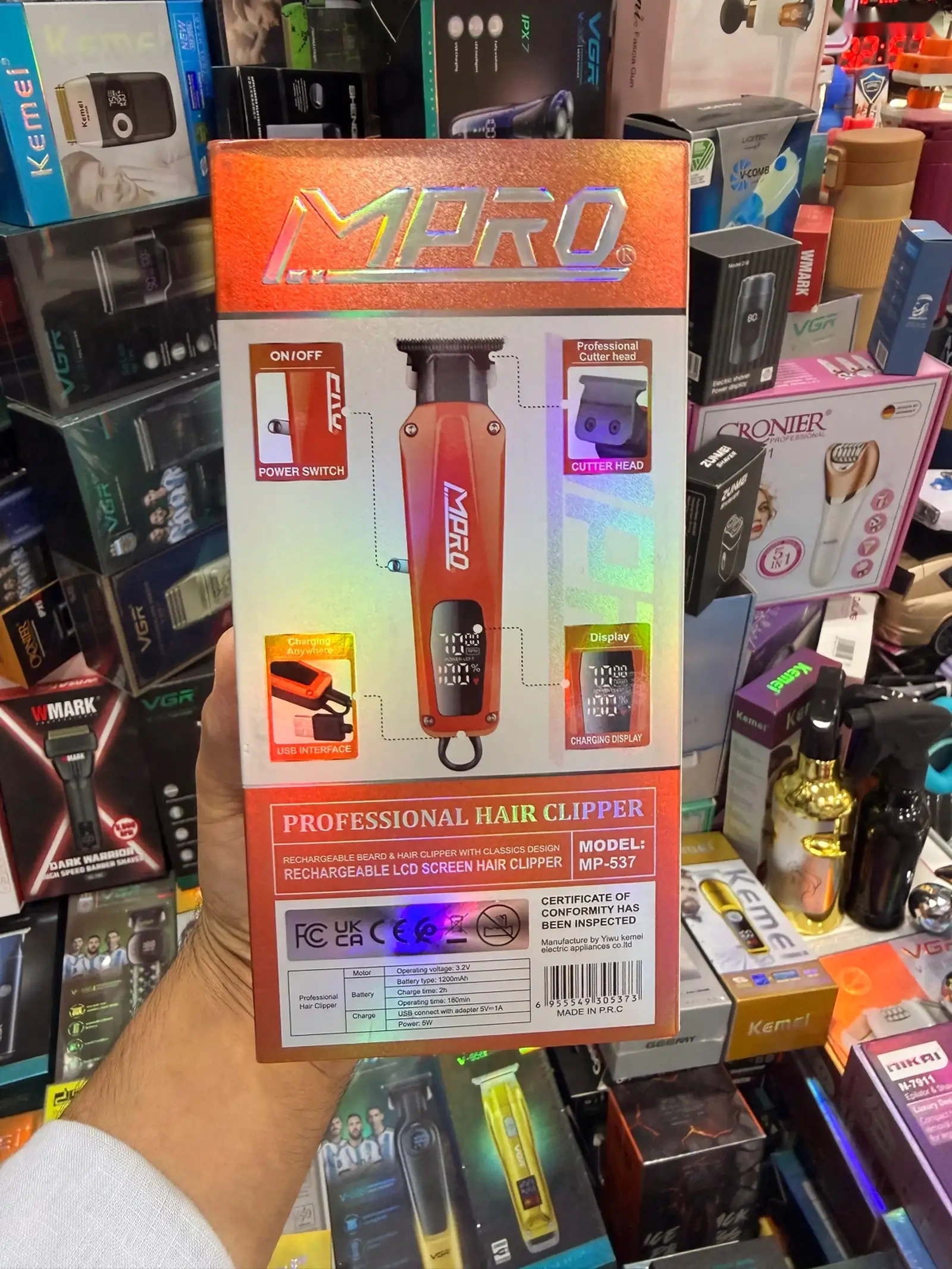 Триммери касбии MPRO MP-537 барои ороиши риш ва хаткунии дақиқ — фото 5